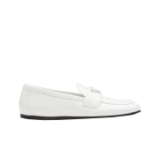(W) Prada Naplak Patent Leather Loafers White