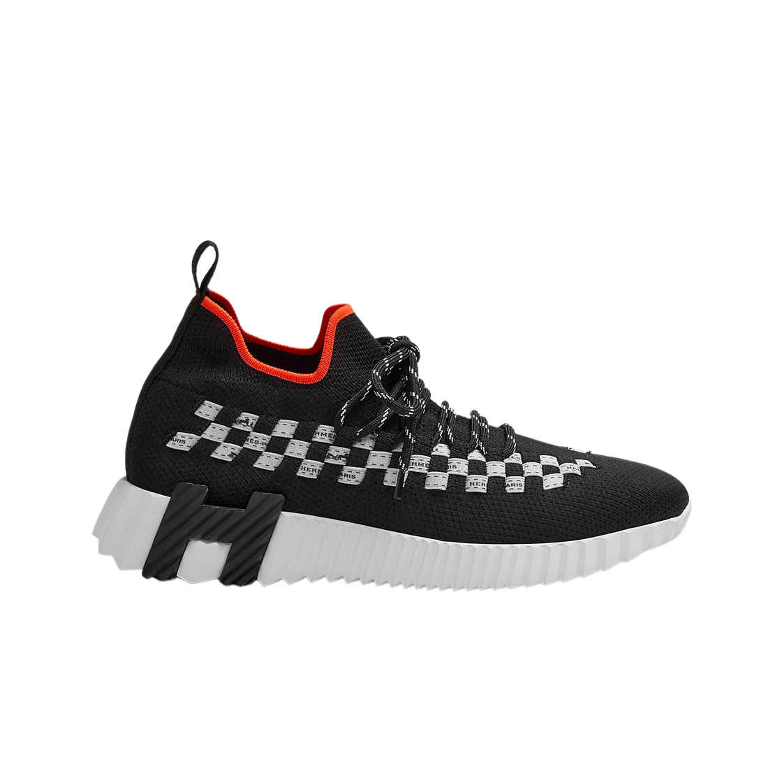 (W) 에르메스 플렉스 슬립온 스니커즈 니트 & 누아 블랑((W) Hermes Flex Slip-On Sneakers Knit & Noir Blanc) - 1