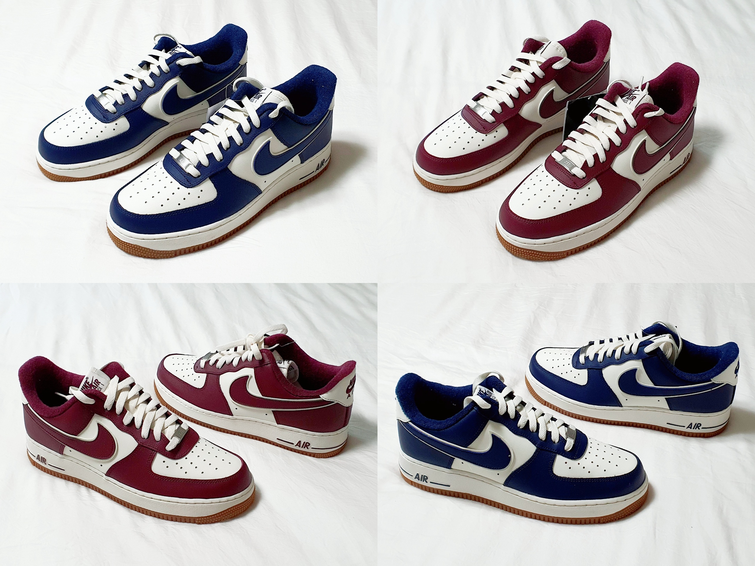 Nike Air Force 1 '07 LV8 Midnight Navy, Nike Air Force 1 '07 LV8 Night Maroon 착용 스타일