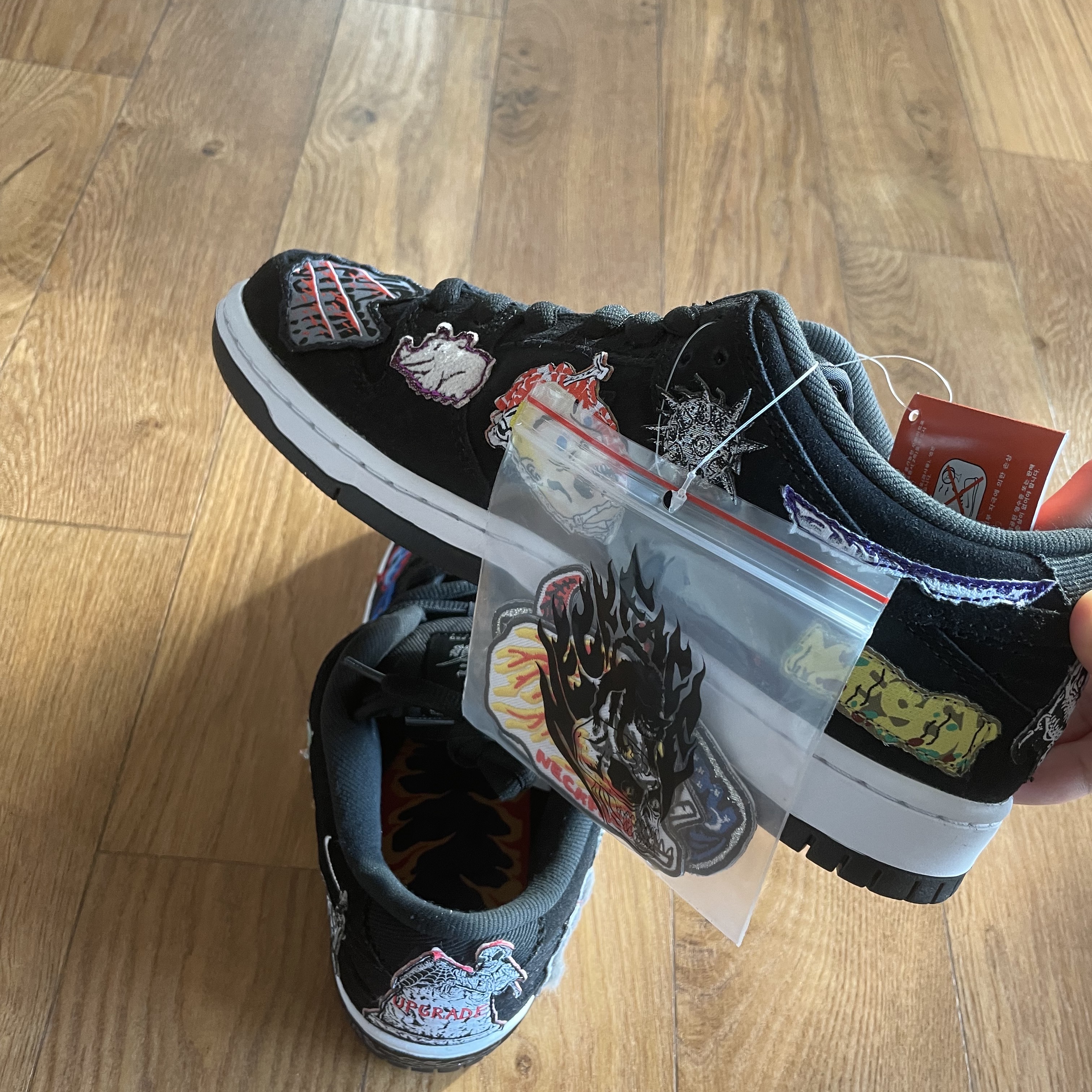 Nike x Neckface SB Dunk Low Pro Black 착용 스타일 - 5