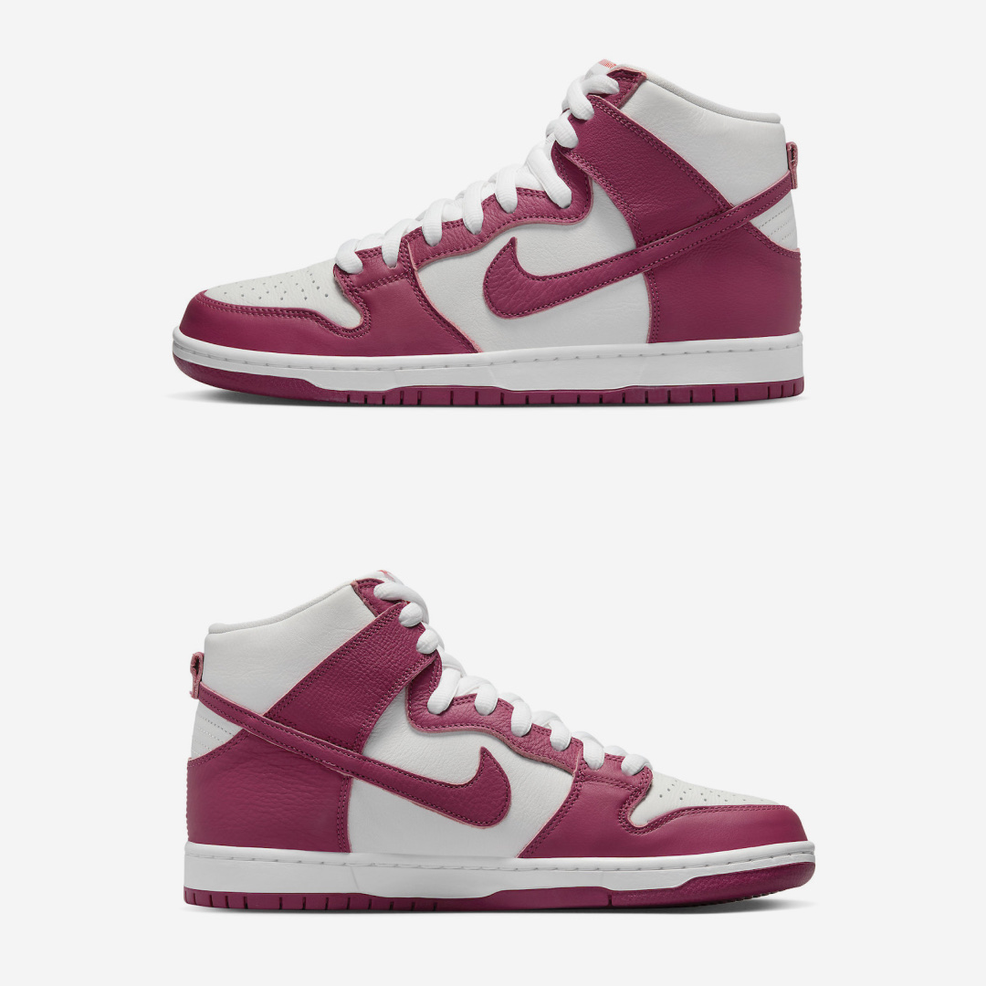 Nike SB Dunk High Pro ISO Sweet Beet White 착용 스타일 - 3