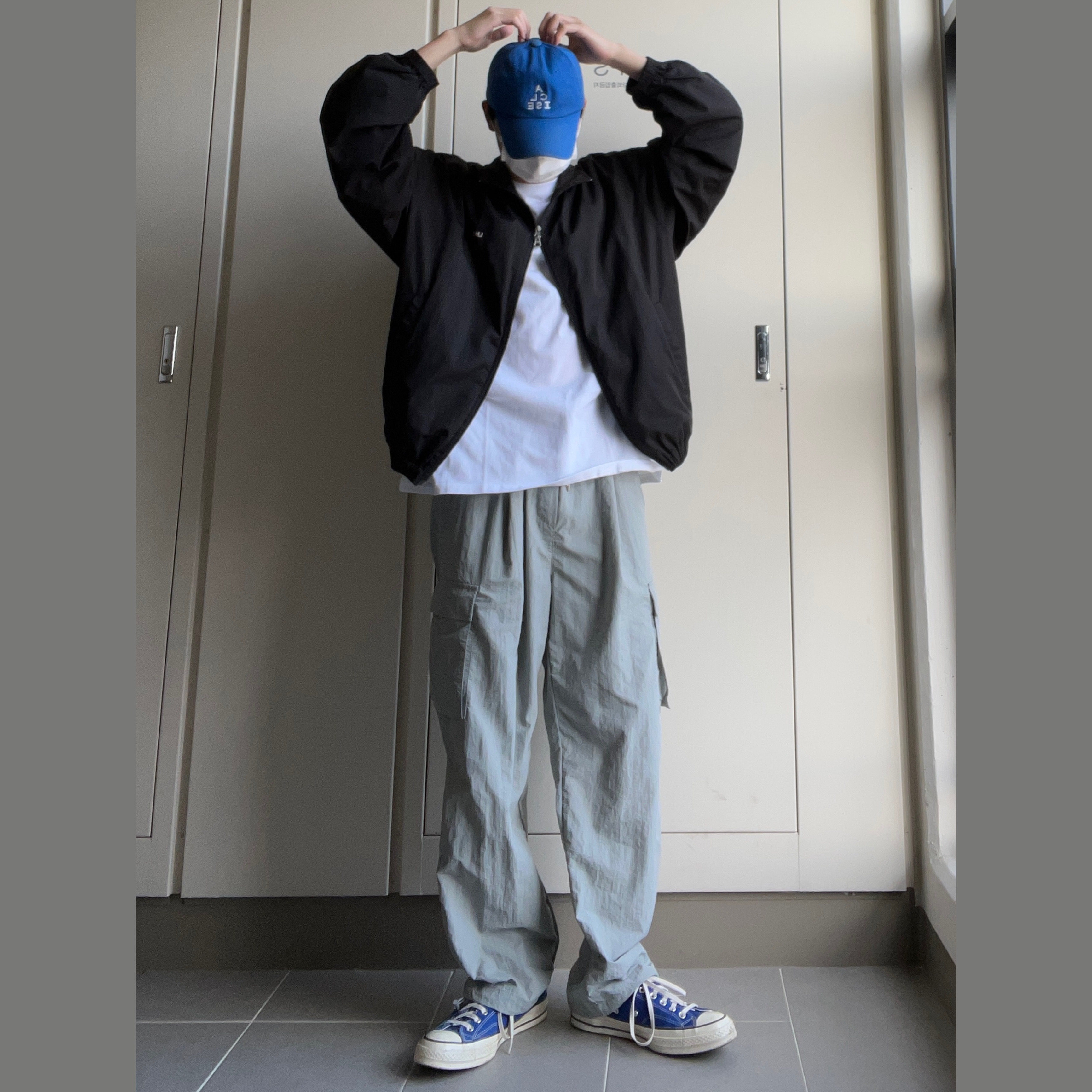 Converse Chuck 70 Ox Vintage Canvas Rush Blue, Dada x Worst S/S T-Shirt White 착용 스타일