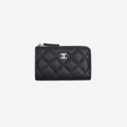Chanel Classic Zipped Key Holder Grained Calfskin & Gold Black