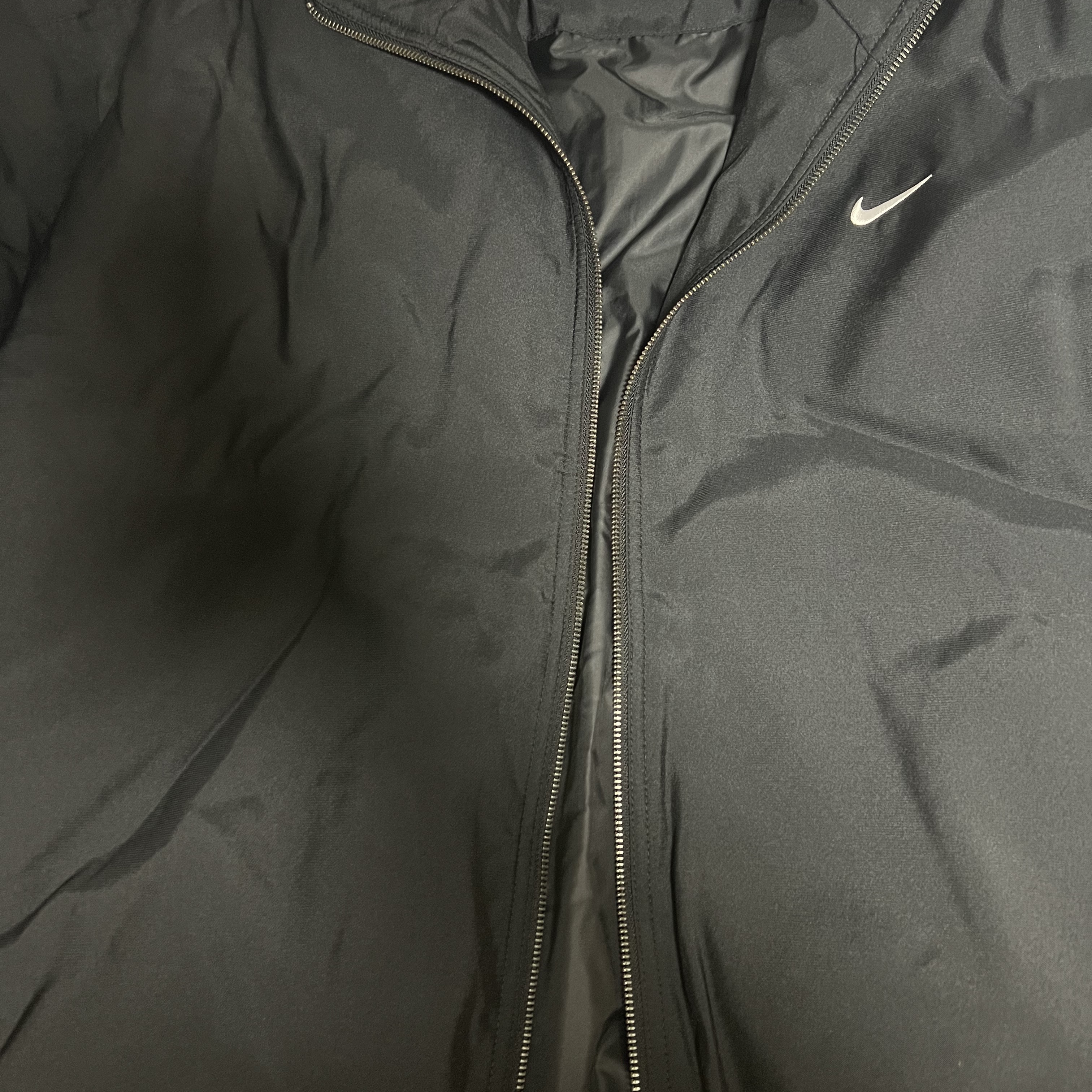 Nike NRG Solo Swoosh Satin Bomber Jacket Black - US/EU 착용 스타일