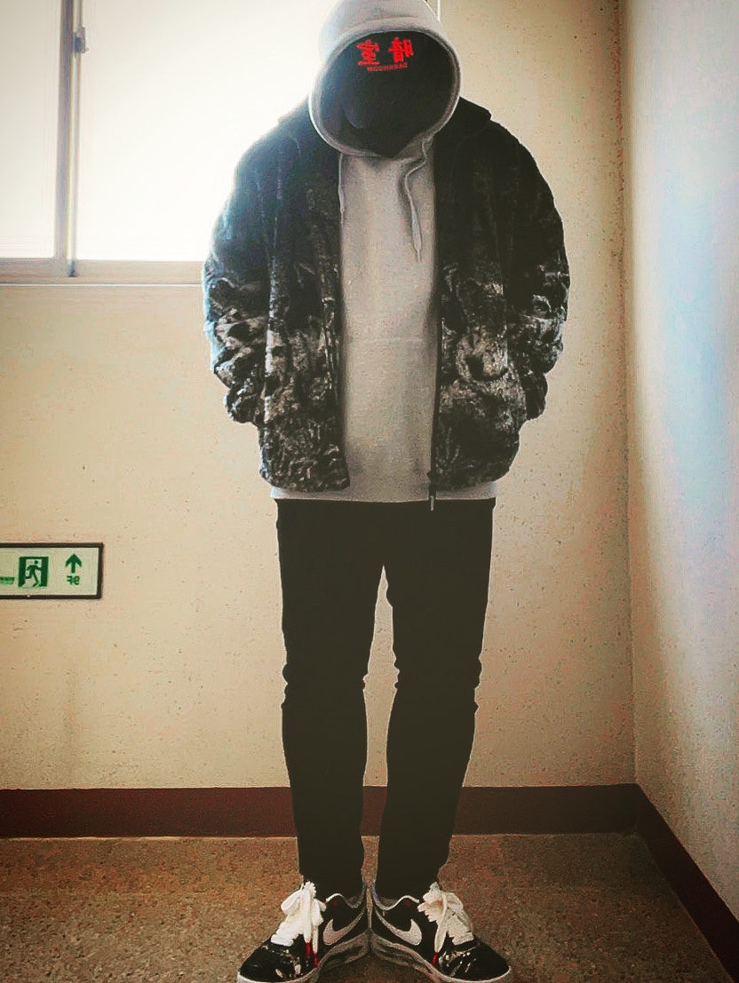 Nike x Peaceminusone Air Force 1 Low Para-Noise, Supreme Wolf Fleece Jacket Black - 19SS 착용 스타일