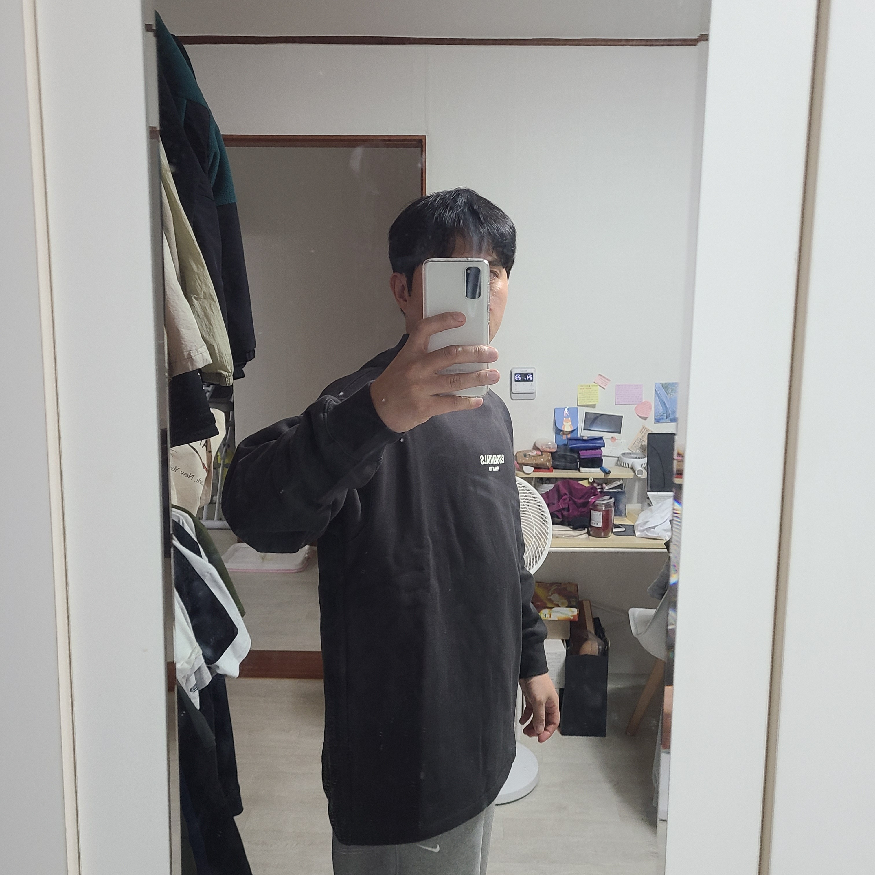 Essentials Relaxed Crewneck Sweatshirt Iron - 22SS 착용 스타일 - 1