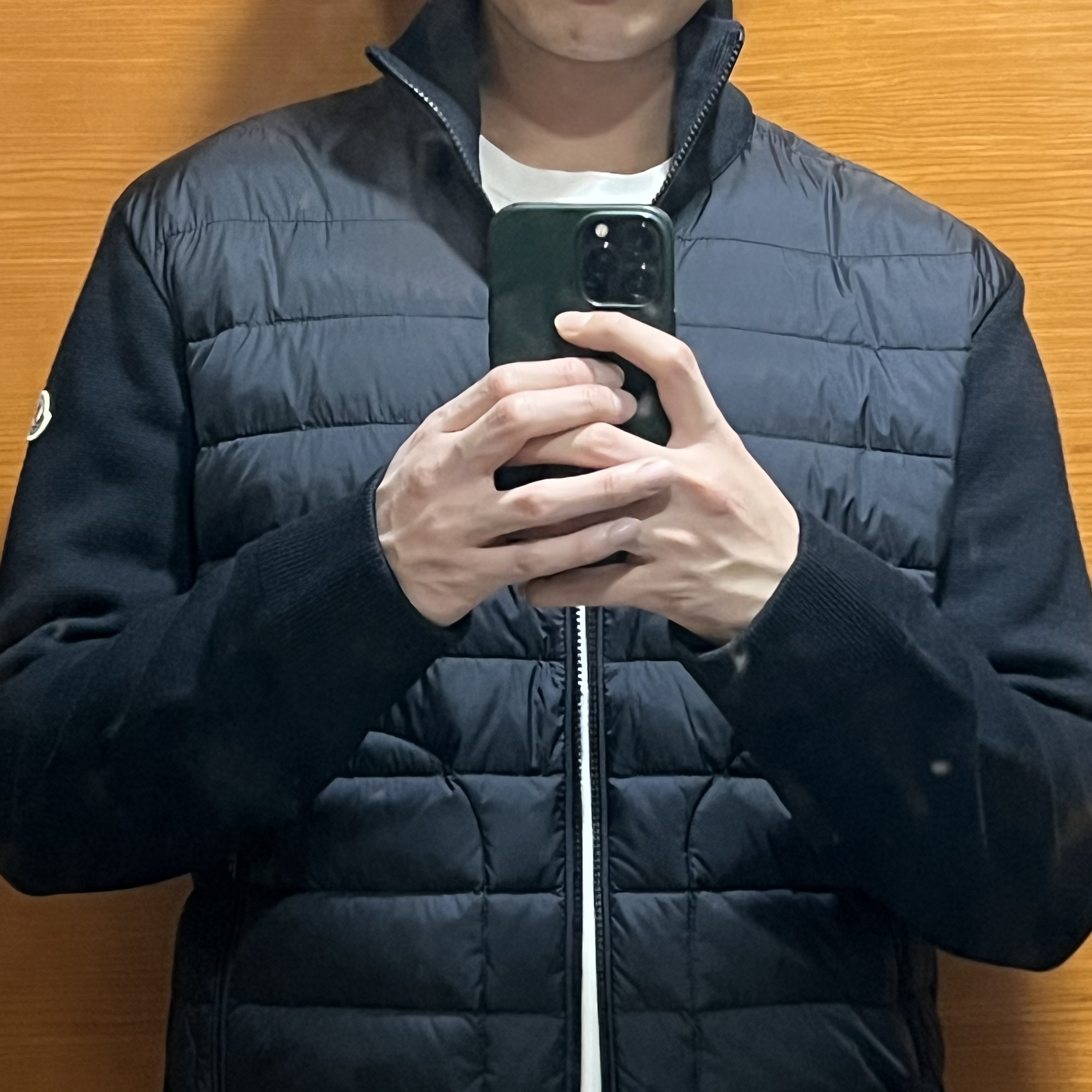 Moncler Padded Wool Cardigan Black - 22FW 착용 스타일