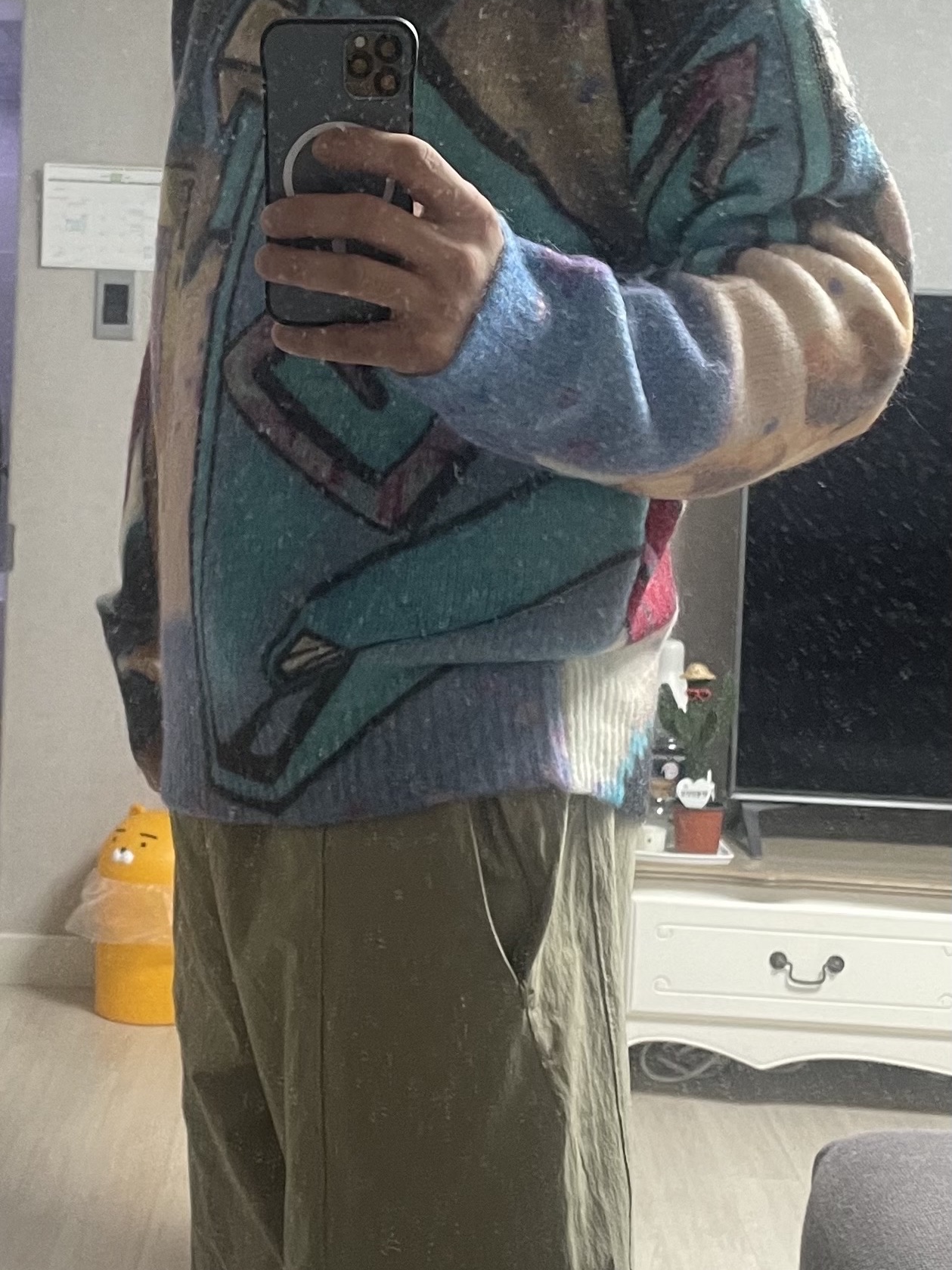 Stussy Goldie Sweater Multi 착용 스타일 - 4