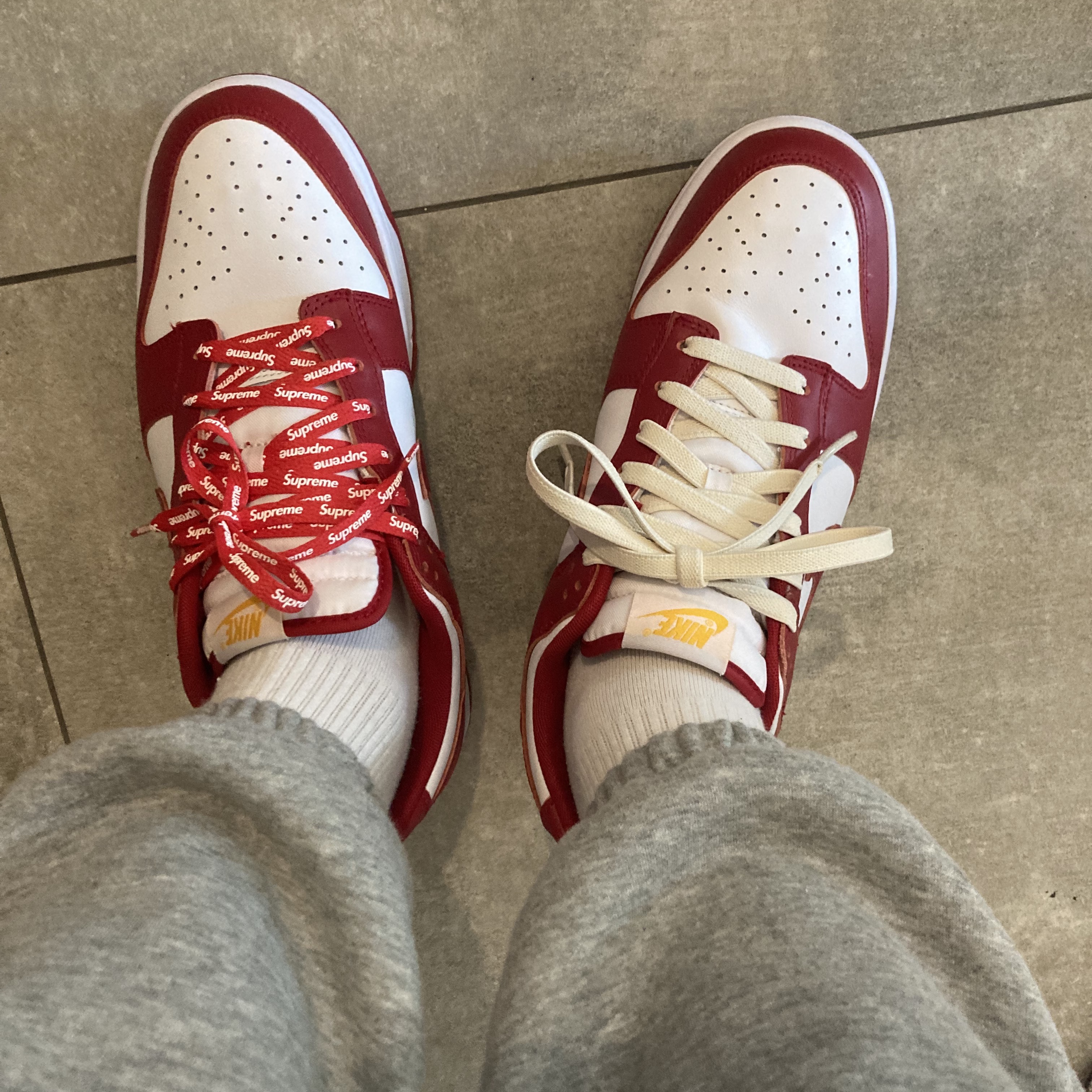 Nike ACG Therma-Fit Fleece Full Zip Hoodie Airora Grey Heather - Asia, Nike Dunk Low Retro Gym Red 착용 스타일 - 3