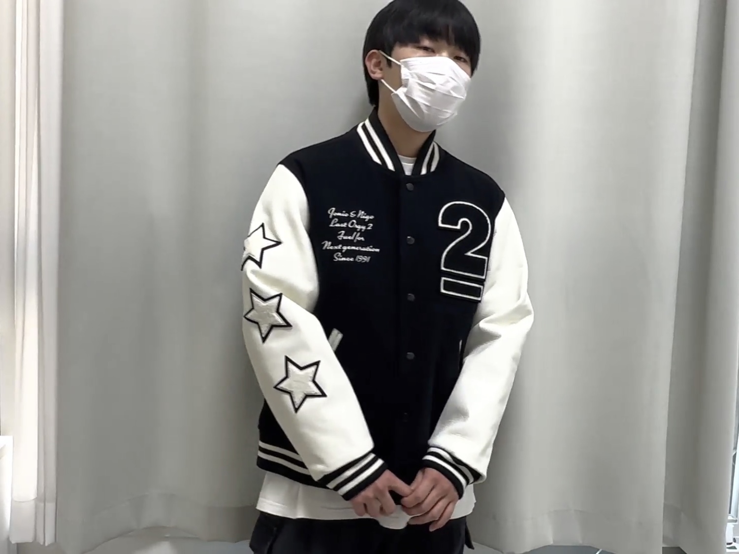 Human Made x Undercover Last Orgy 2 Varsity Jacket Navy, Human Made x Undercover Last Orgy 2 Varsity Jacket Black 착용 스타일 - 4
