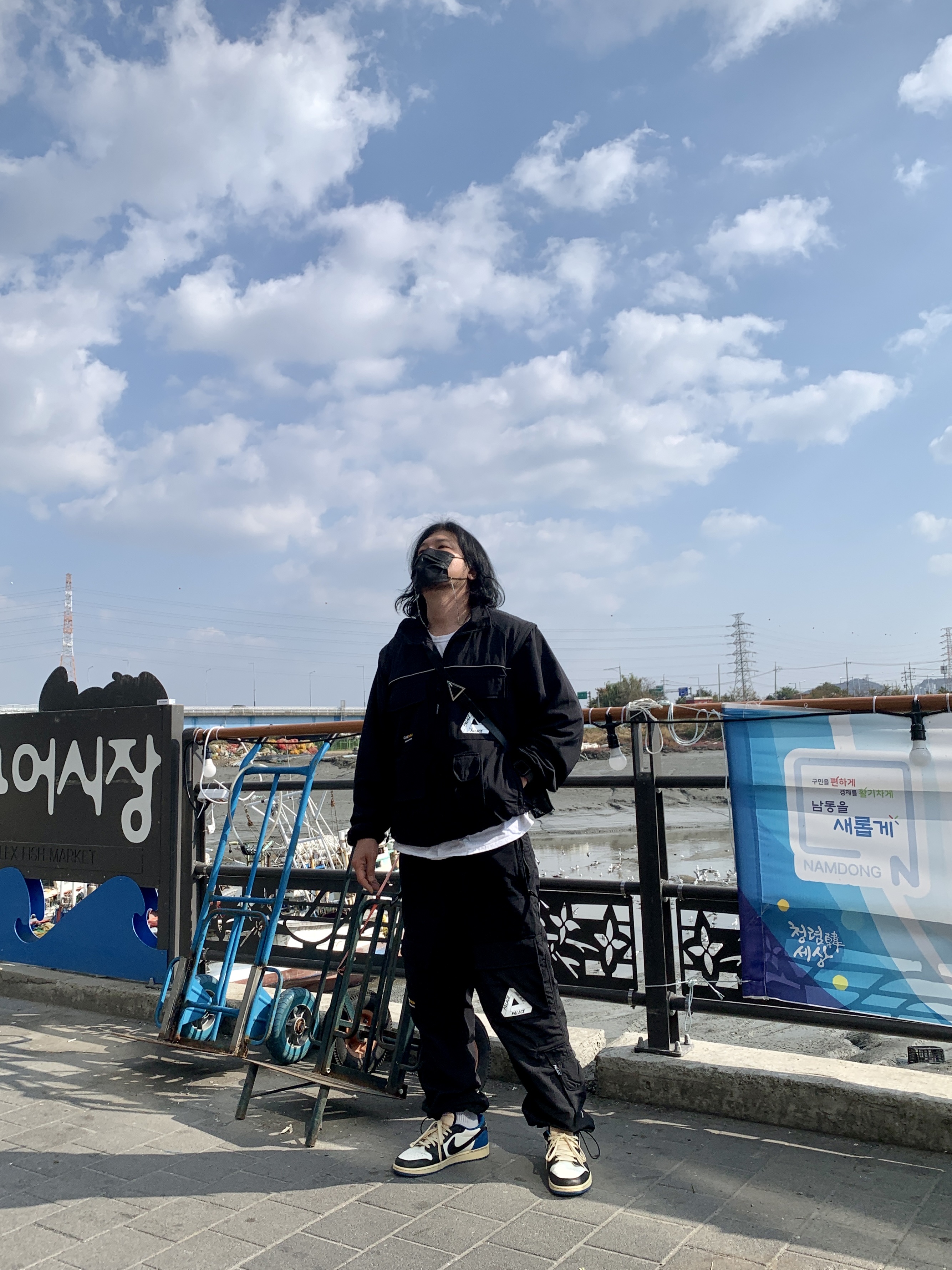 Palace Cordura RS Zip Off Jacket Black - 22FW, Palace Cordura RS Shell Cargos Black - 22FW 착용 스타일 - 1