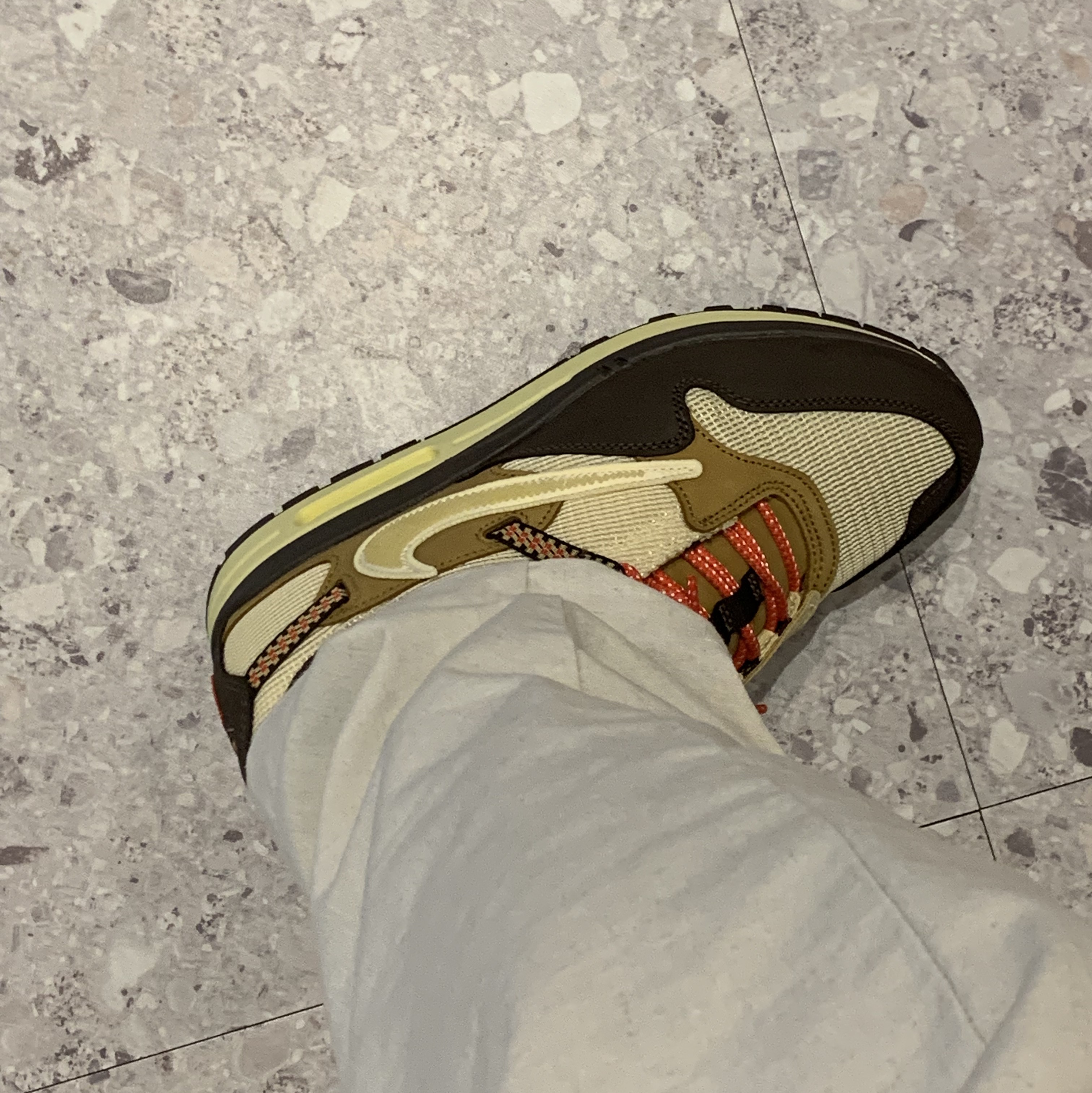 Nike x Travis Scott Air Max 1 Cact.us Brown 착용 스타일 - 2
