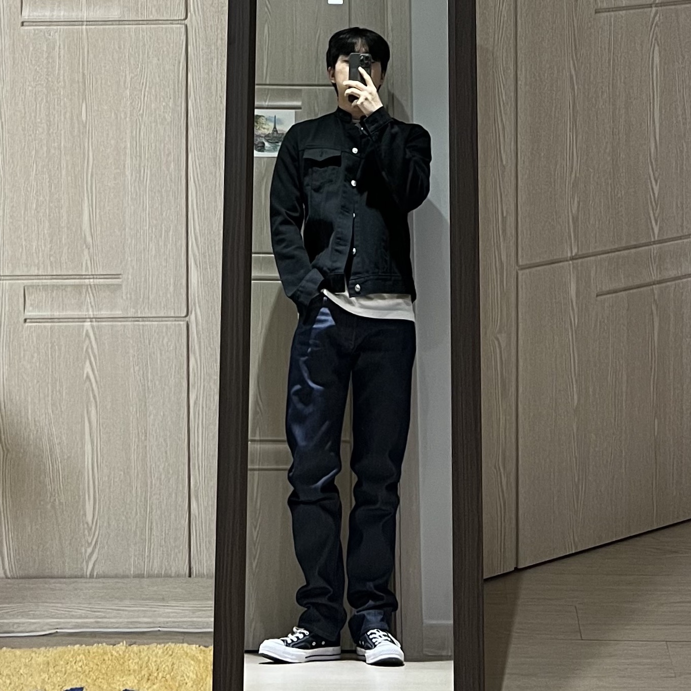 Converse x Stussy Chuck 70 High Black 착용 스타일