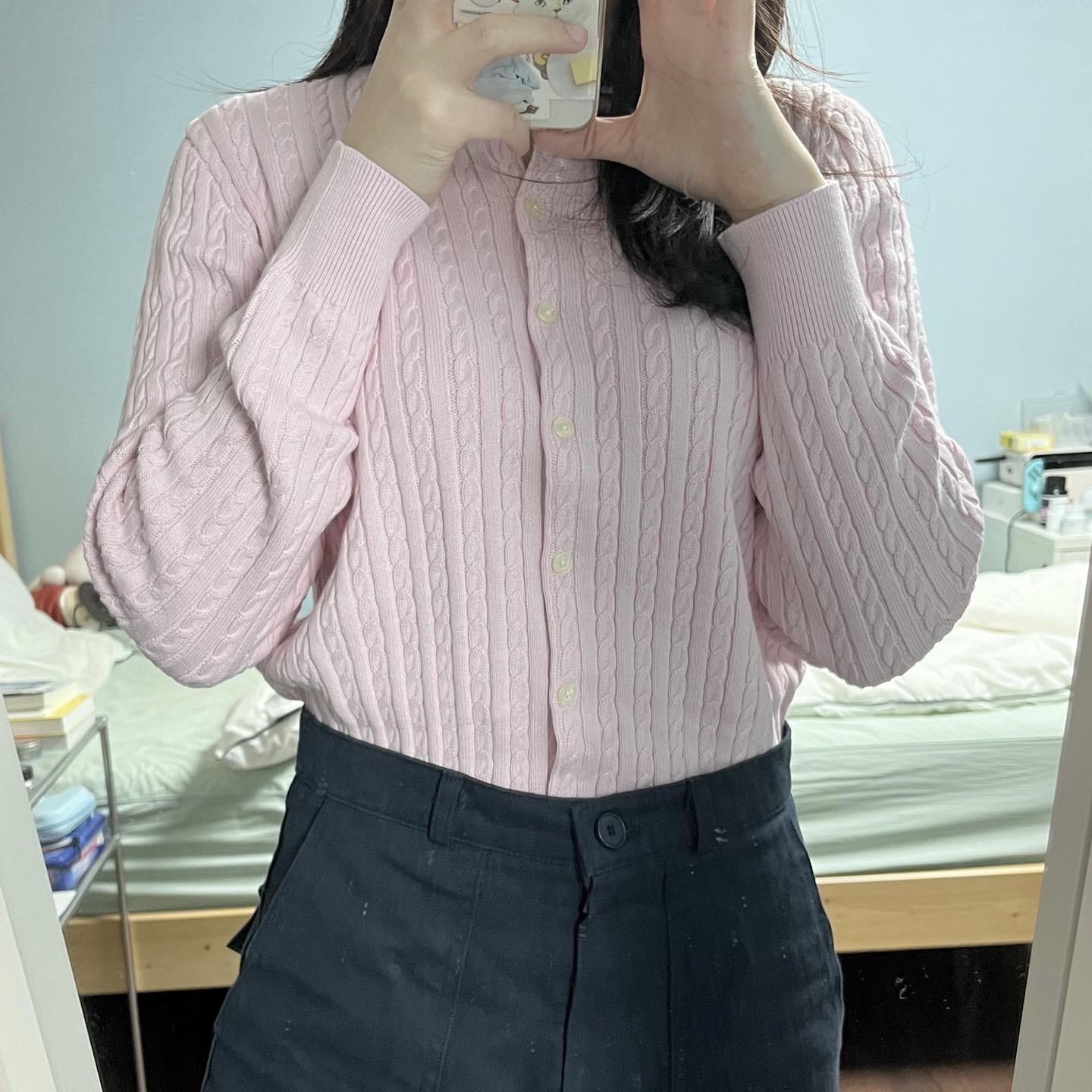 [30% 적립] Polo Ralph Lauren Children Mini Cable Cotton Cardigan Pink 착용 스타일 - 2