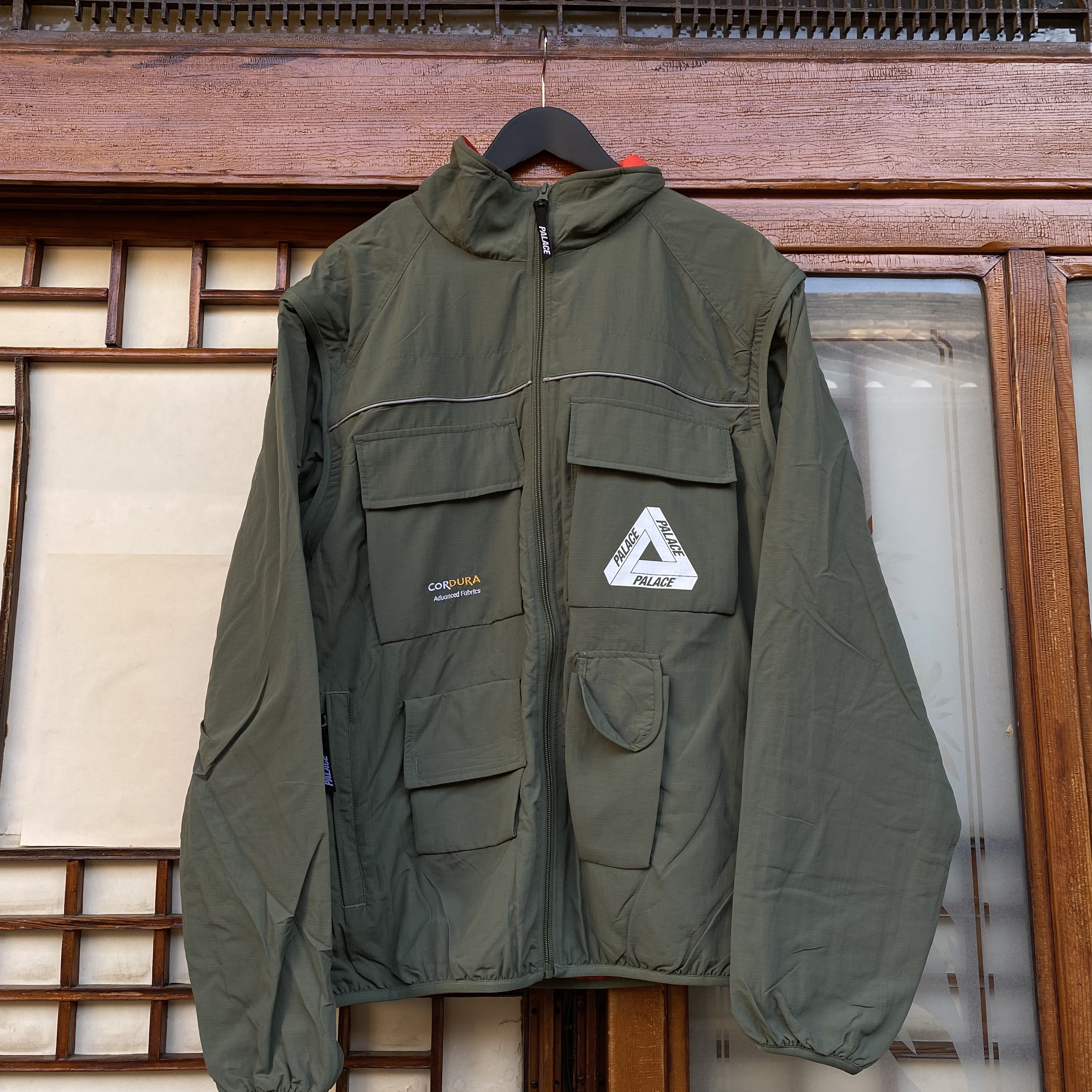 Palace Cordura RS Zip Off Jacket Olive - 22FW 착용 스타일 - 3