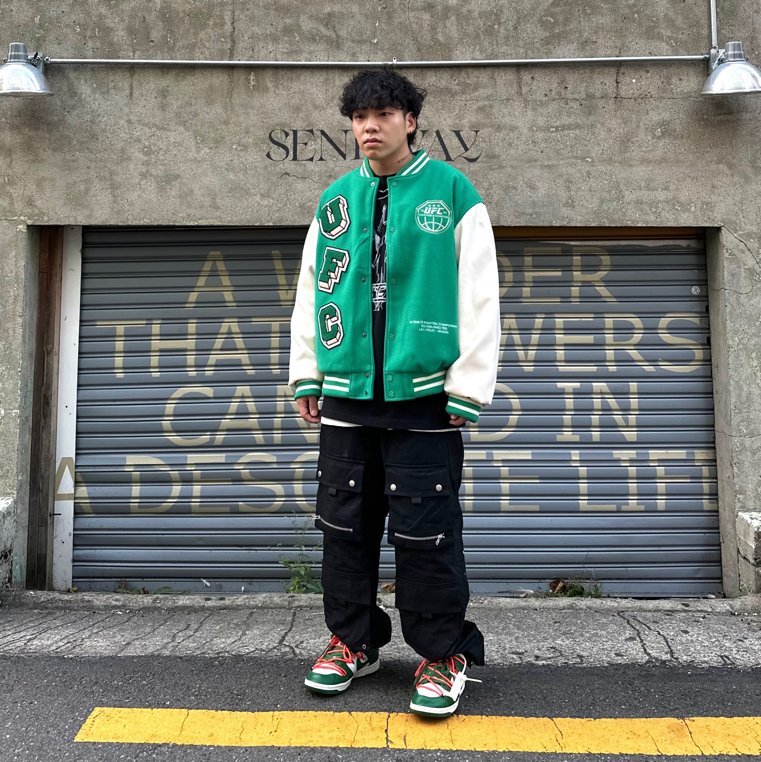 Nike x Off-White Dunk Low Pine Green 착용 스타일 - 2