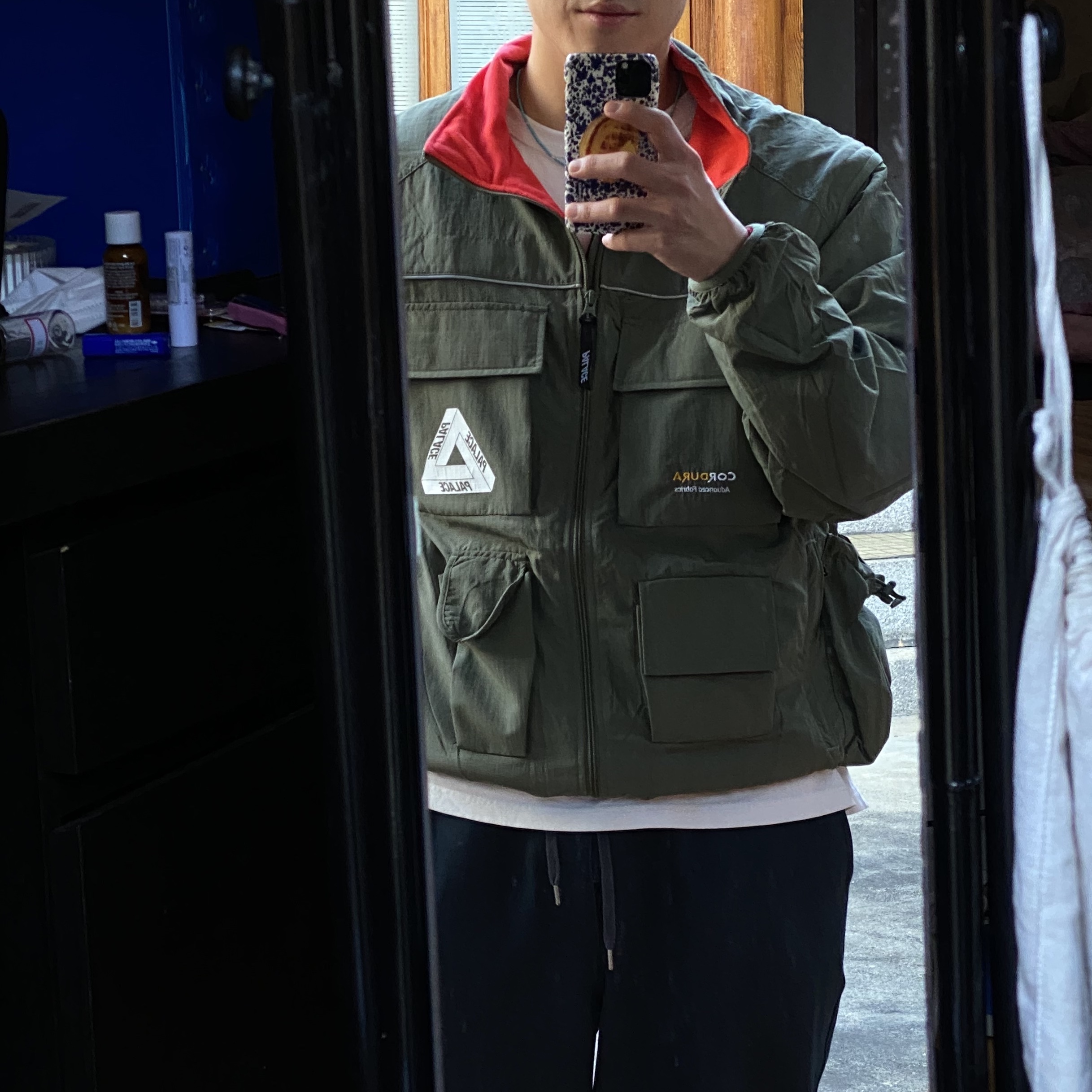 Palace Cordura RS Zip Off Jacket Olive - 22FW 착용 스타일 - 2