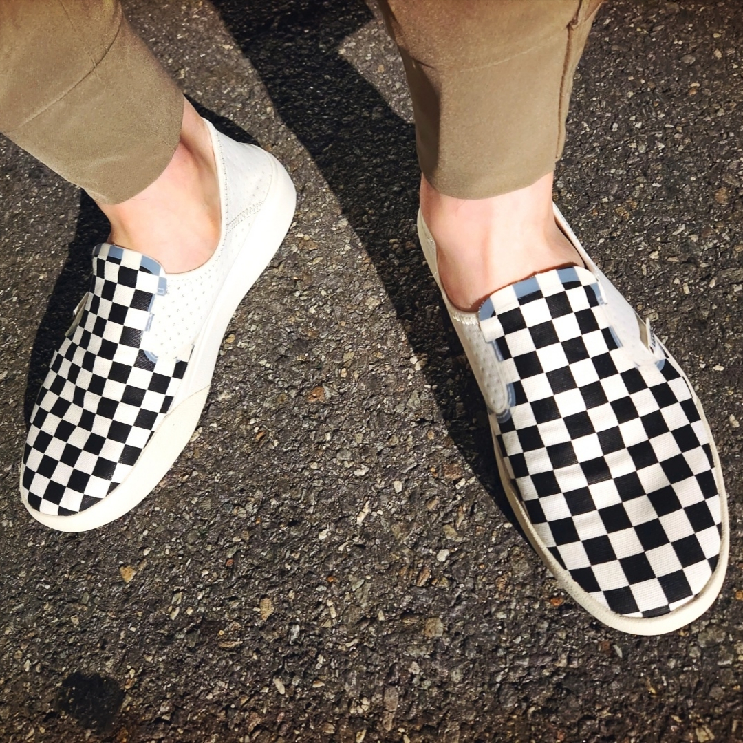 Vans Checkerboard Comfycush One Marshmallow 착용 스타일 - 2