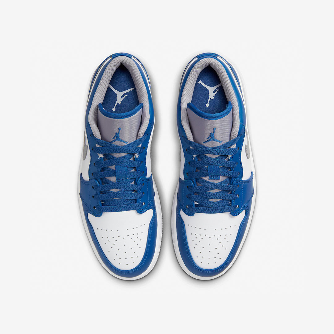 Jordan 1 Low True Blue Cement Grey, (GS) Jordan 1 Low True Blue Cement Grey 착용 스타일 - 4