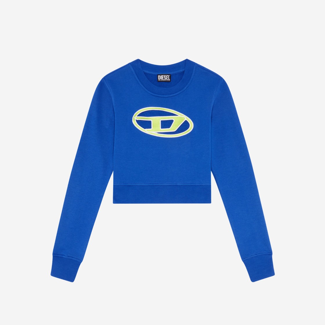 (W) Diesel F-Slimmy-E3 Peekaboo Logo Cropped Sweatshirt Blue 상세 이미지 1