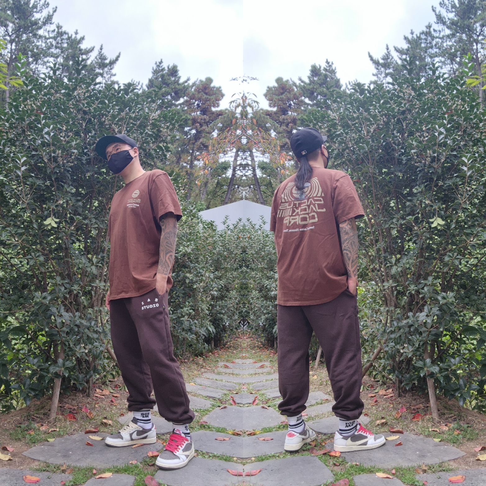 Nike x Travis Scott NRG BH S/S T-Shirt Cacao Wow - US/EU, Nike x Travis Scott NRG BH S/S T-Shirt Cacao Wow - Asia 착용 스타일 - 1