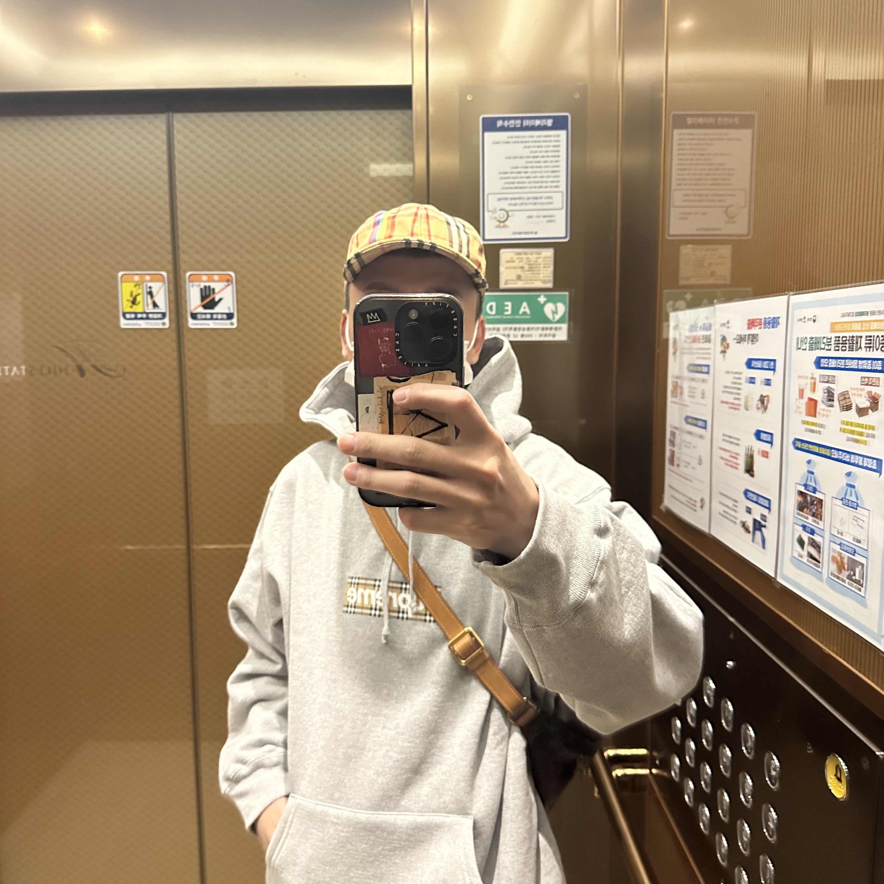 Supreme x Burberry Box Logo Hooded Sweatshirt Heather Grey - 22SS, Louis Vuitton Bumbag Monogram 착용 스타일