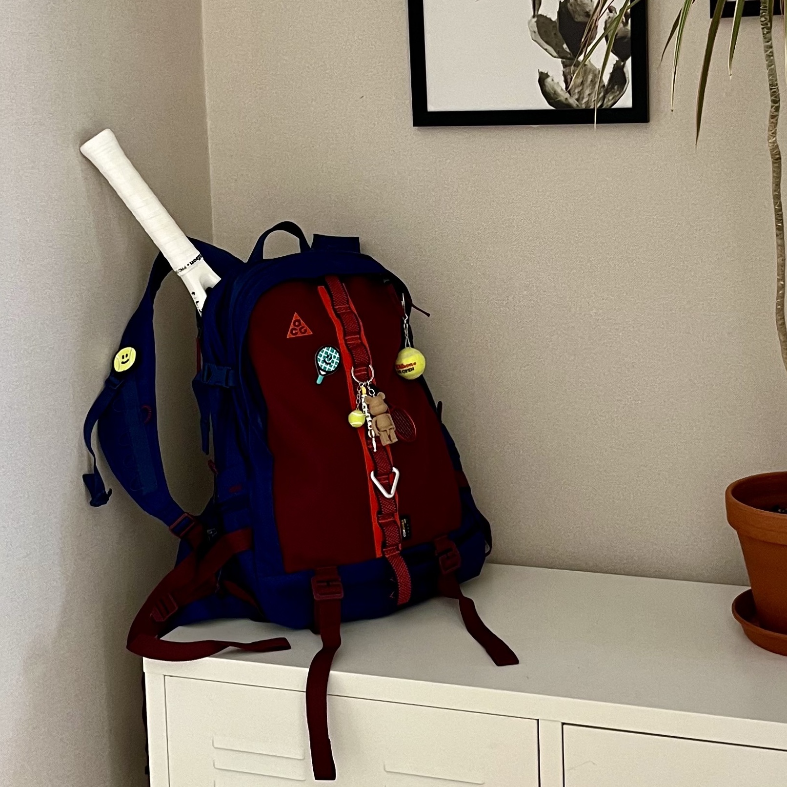Nike ACG Karst Backpack Blue Void Dark Beetroot 착용 스타일 - 5