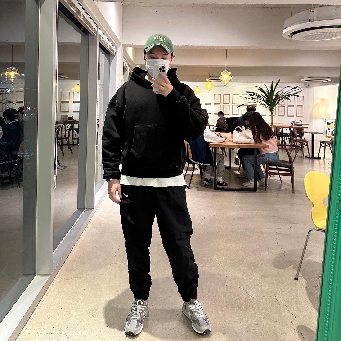 Yeezy Gap Hoodie Black, Nike NRG Solo Swoosh Woven Track Pants Black White - Asia 착용 스타일
