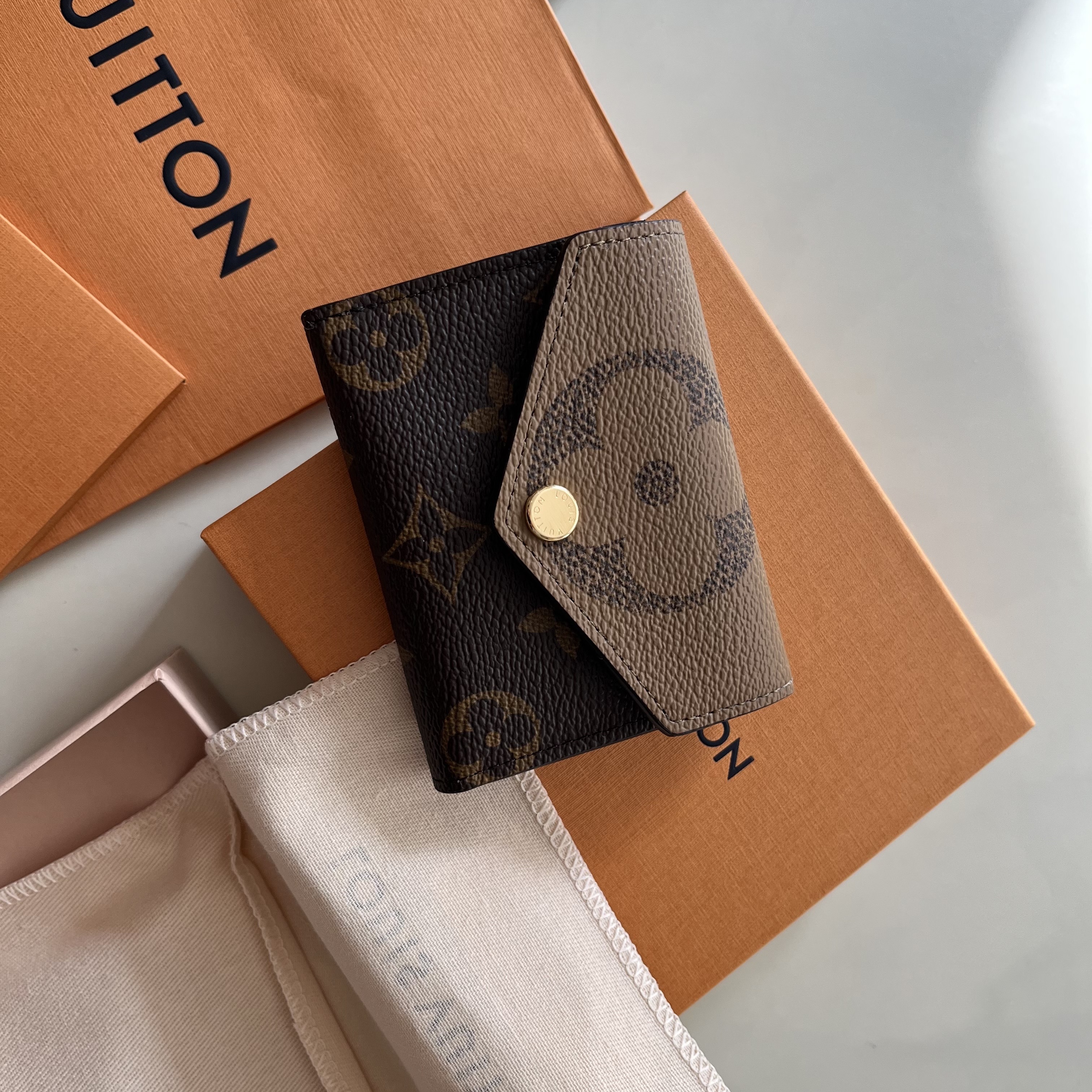 Louis Vuitton Zoe Wallet Monogram and Monogram Reversed 착용 스타일 - 1