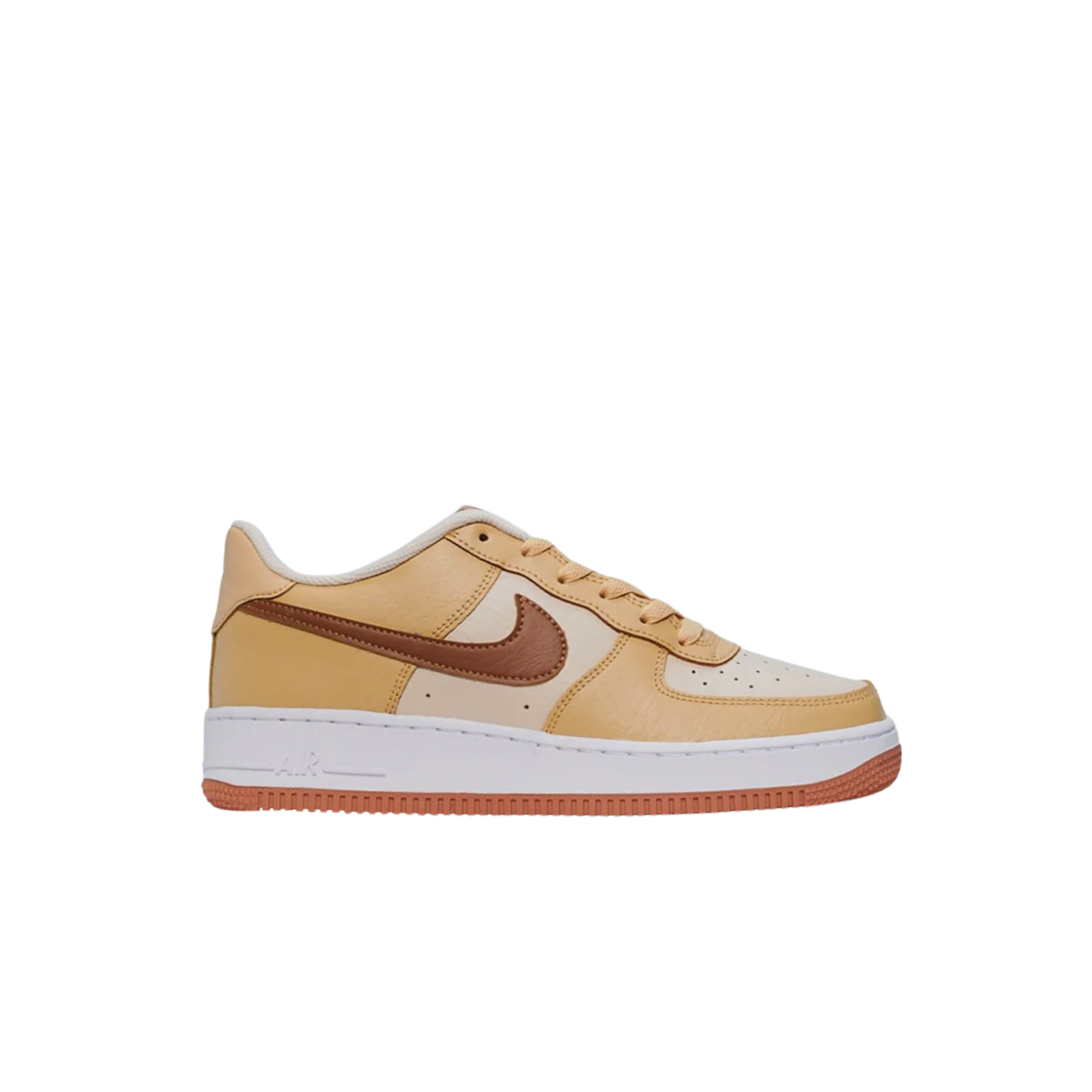 (GS) 나이키 에어포스 1 로우 EMB 펄 화이트 에일 브라운((GS) Nike Air Force 1 Low EMB Pearl White Ale Brown)