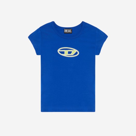 (W) 디젤 T-안지 피카부 로고 티셔츠 블루