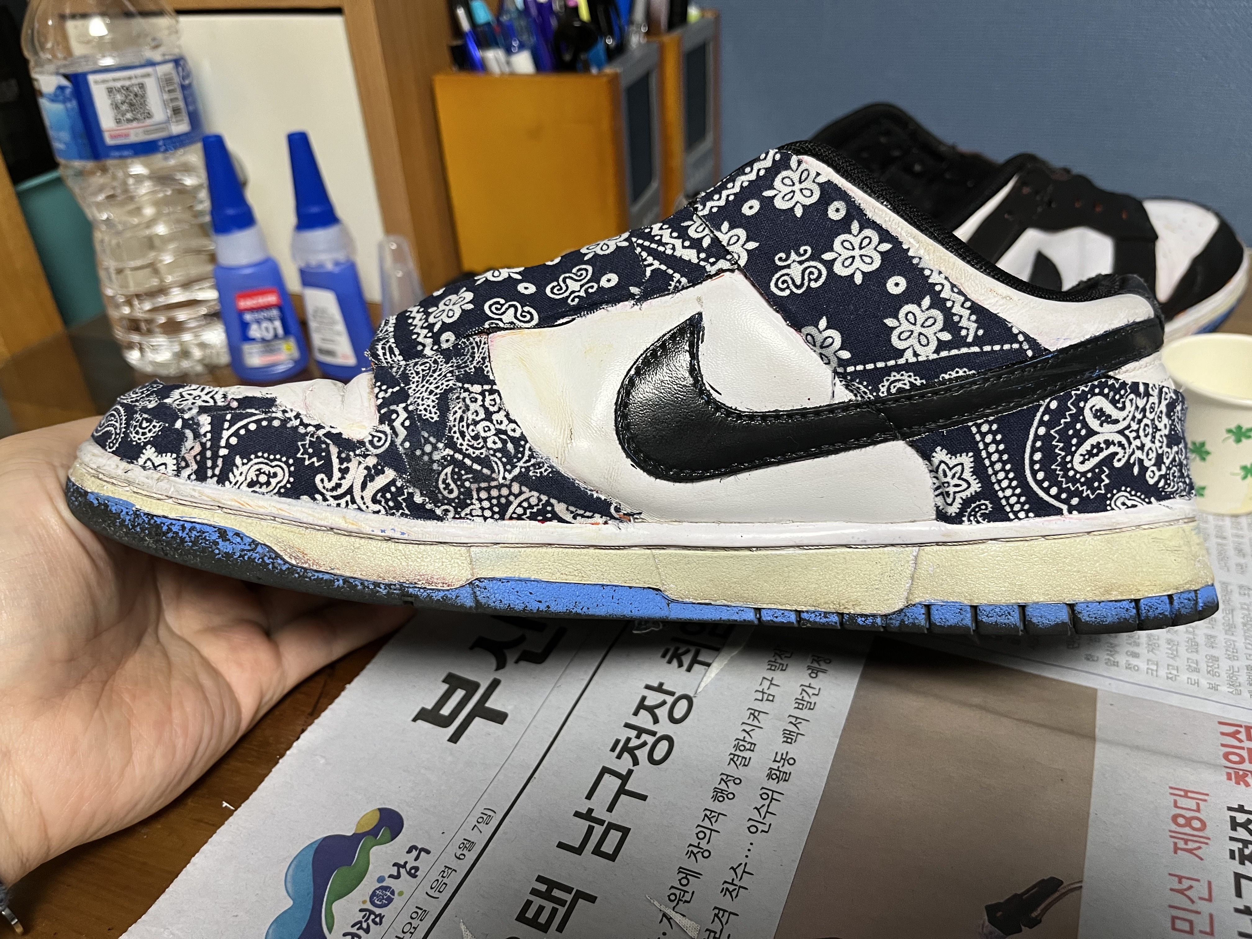 Nike Dunk Low Retro Black 착용 스타일 - 2