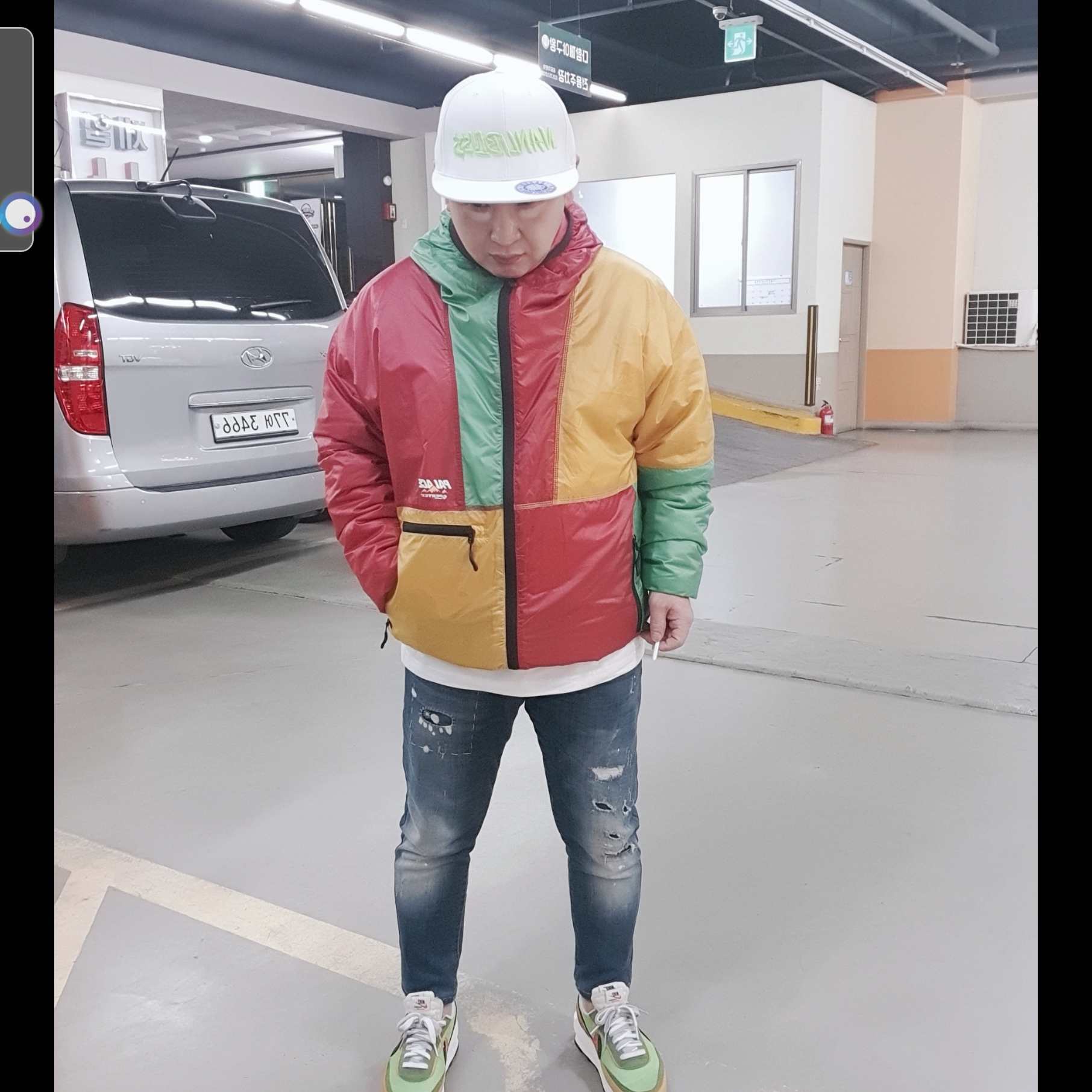 Nike x Sacai LDWaffle Green Multi 착용 스타일