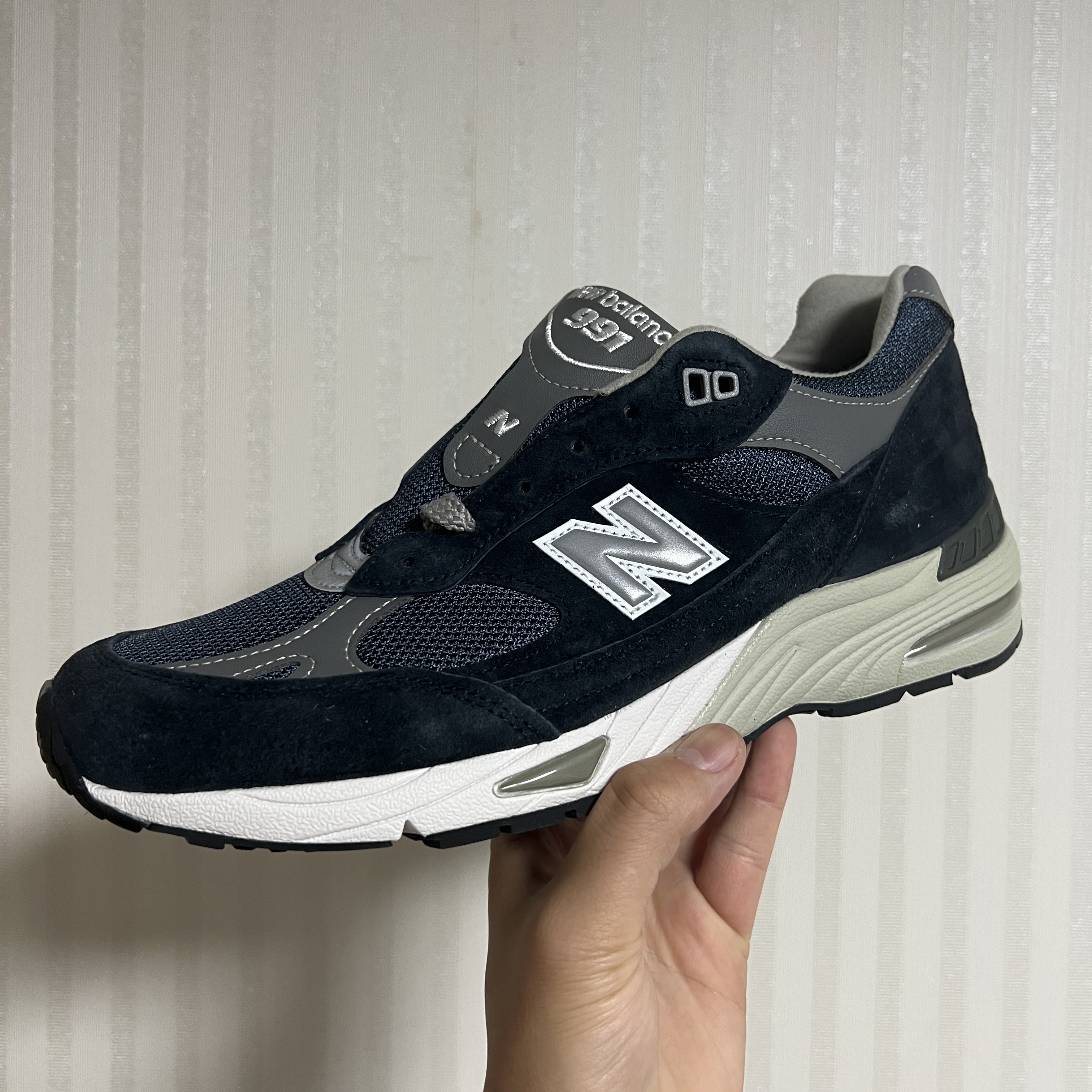 New Balance 991 Made in UK Navy 착용 스타일 - 1