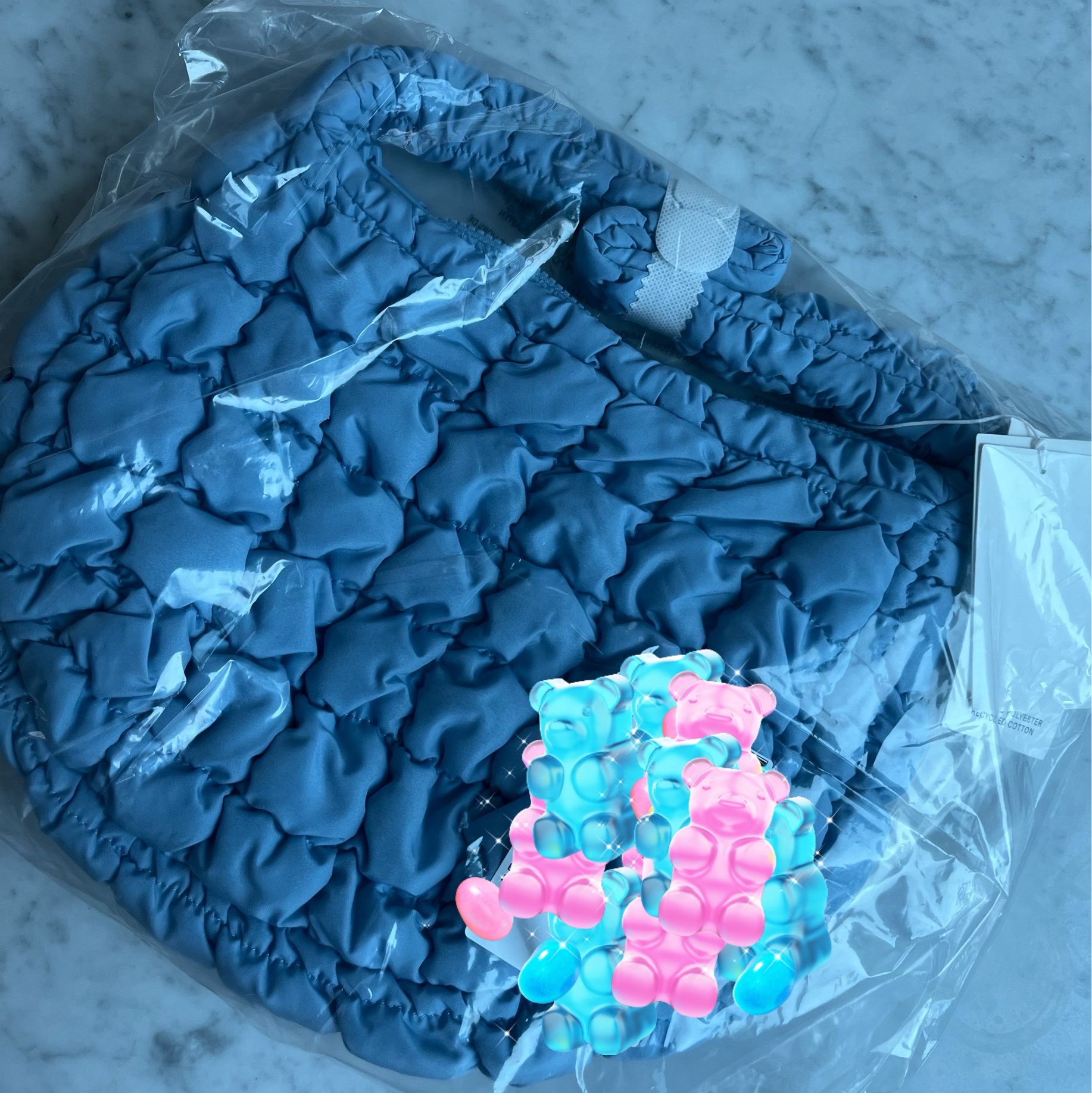 COS Quilted Mini Bag Light Blue 착용 스타일