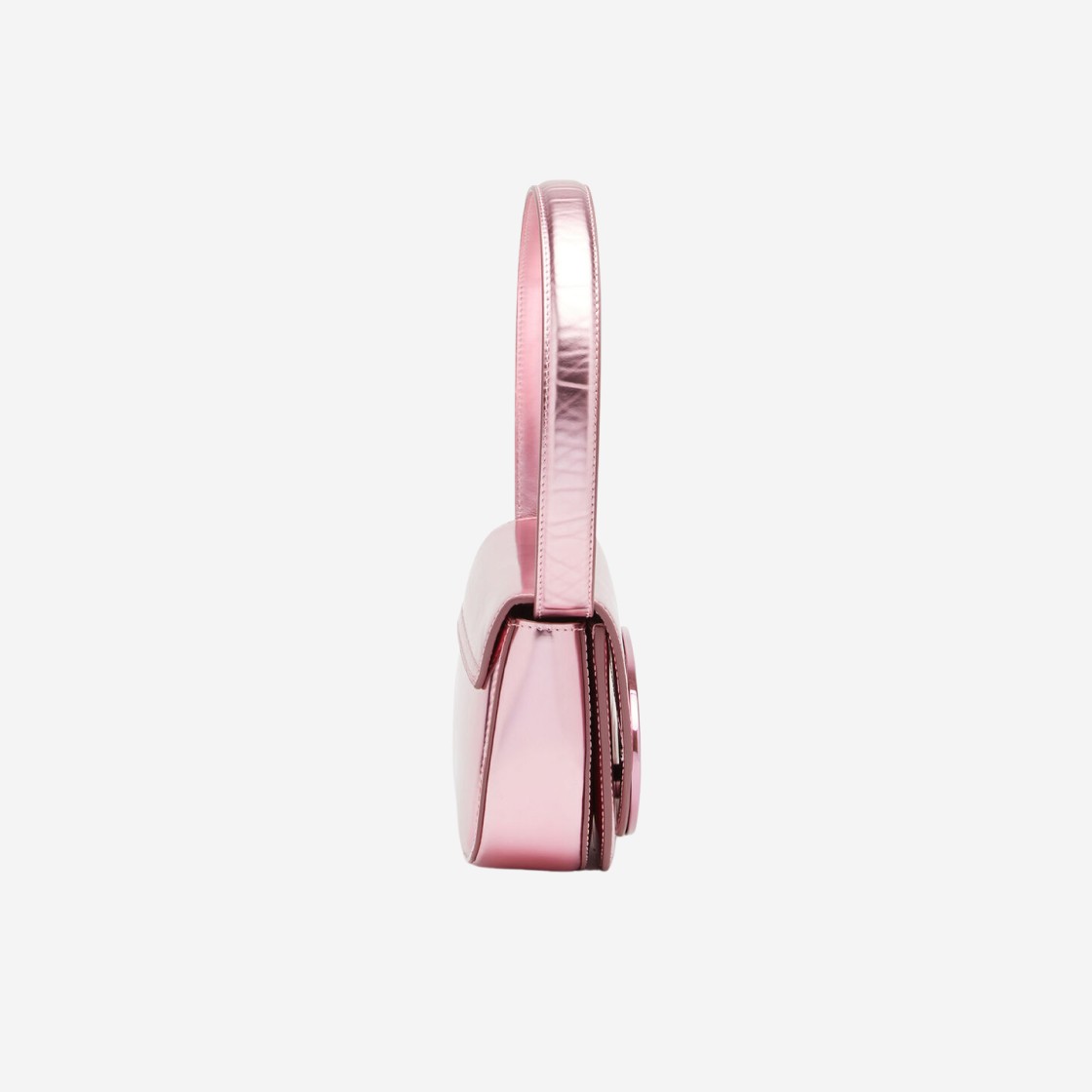 Diesel 1DR Shoulder Bag in Mirrored Leather Pink 상세 이미지 2