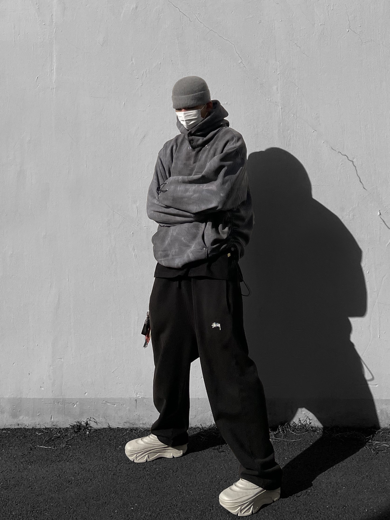 Stussy Overdyed Sweatpants Black 2021 착용 스타일 - 1