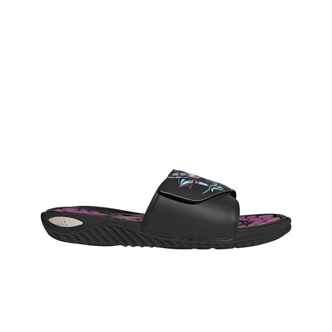 아디다스 x 유희왕 렙토사지 슬라이드 코어 블랙 펄스 라일락(Adidas X Yu-Gi-Oh! Reptossage Slide Core Black Pulse Lilac)