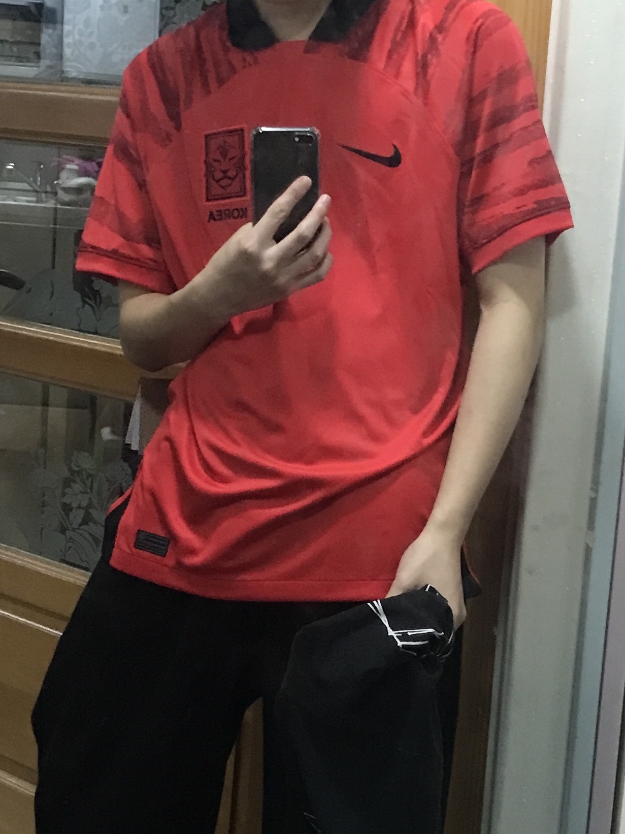 Nike Korea Dri-Fit Stadium Home SS Jersey Global Red - Asia (Non Marking Ver.) 착용 스타일