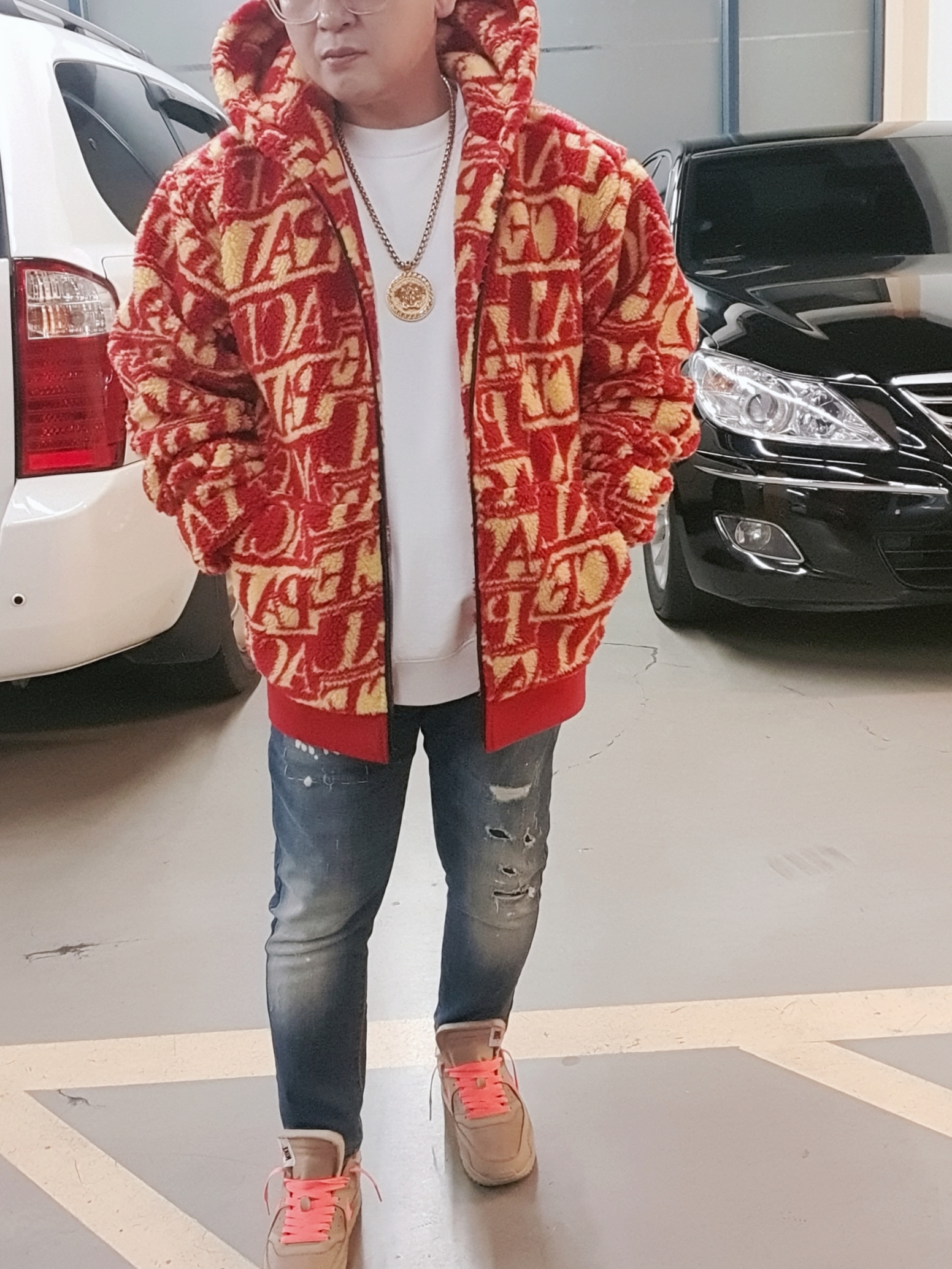 Palace J-Ard Fleece Jacket Red Yellow - 19FW, Nike x Off-White Air Max 90 V2 Desert Ore 착용 스타일