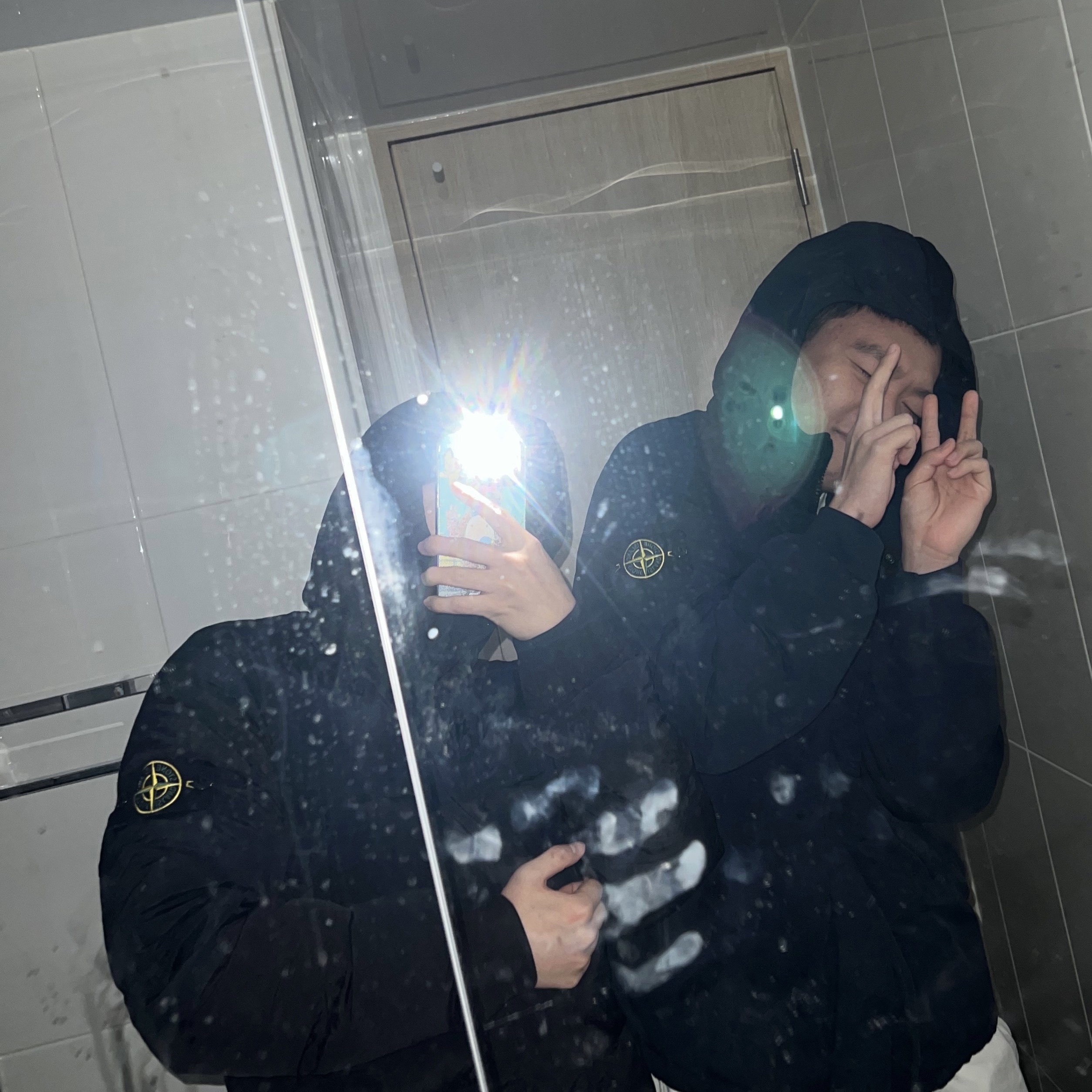 Stone Island 44508 Nylon Metal Down-TC Jacket Dark Grey - 21FW 착용 스타일