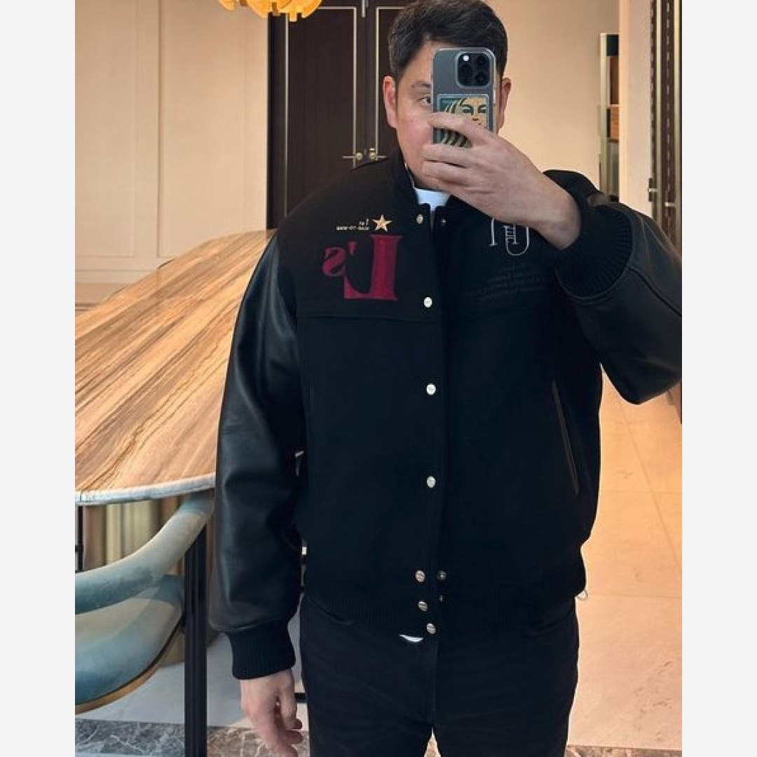 Undermycar Operation Chromite Kerberos Oversized Varsity Jacket Ox Blood - 22FW 착용 스타일 - 2