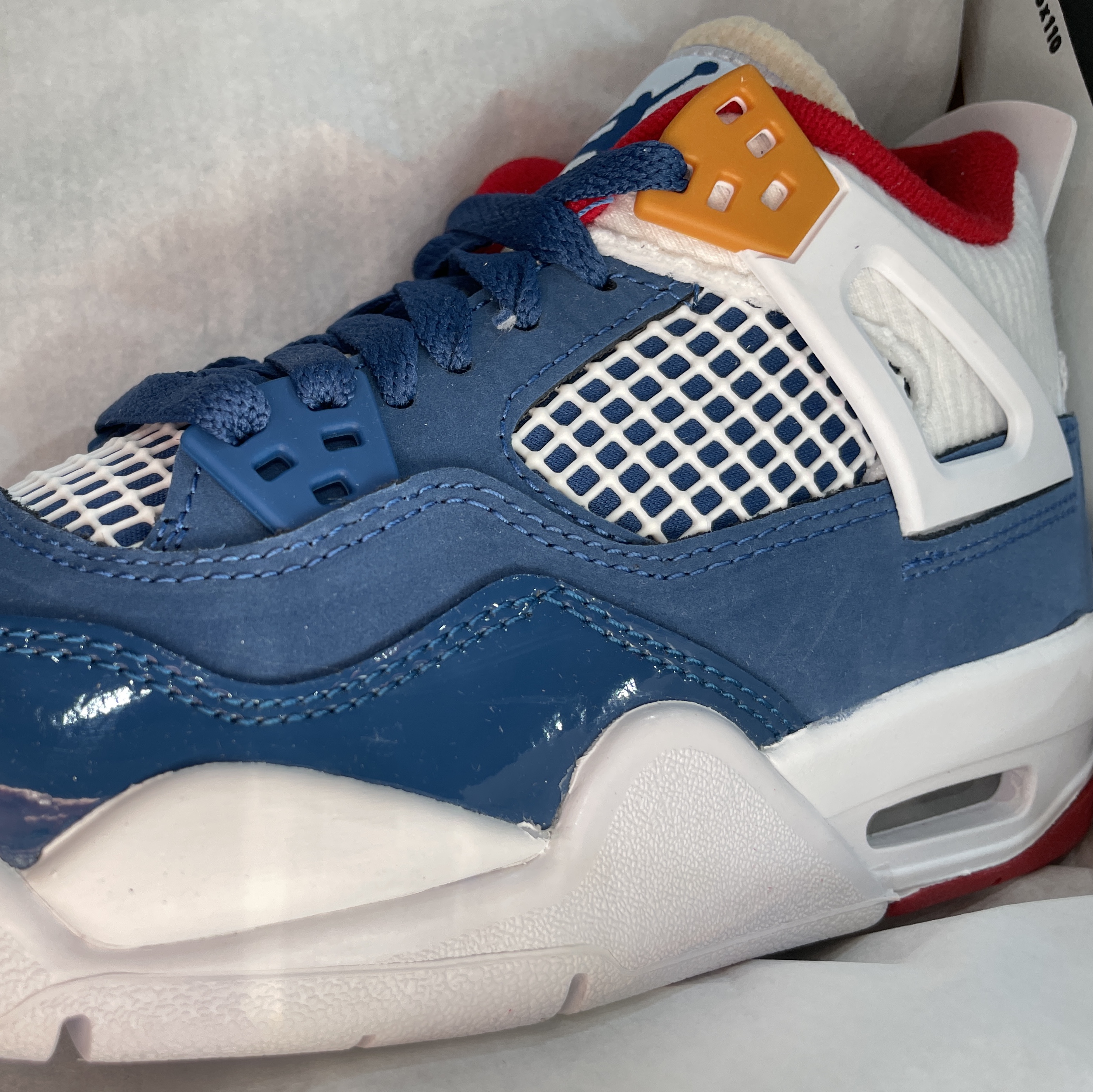 (GS) Jordan 4 Retro French Blue 착용 스타일 - 1