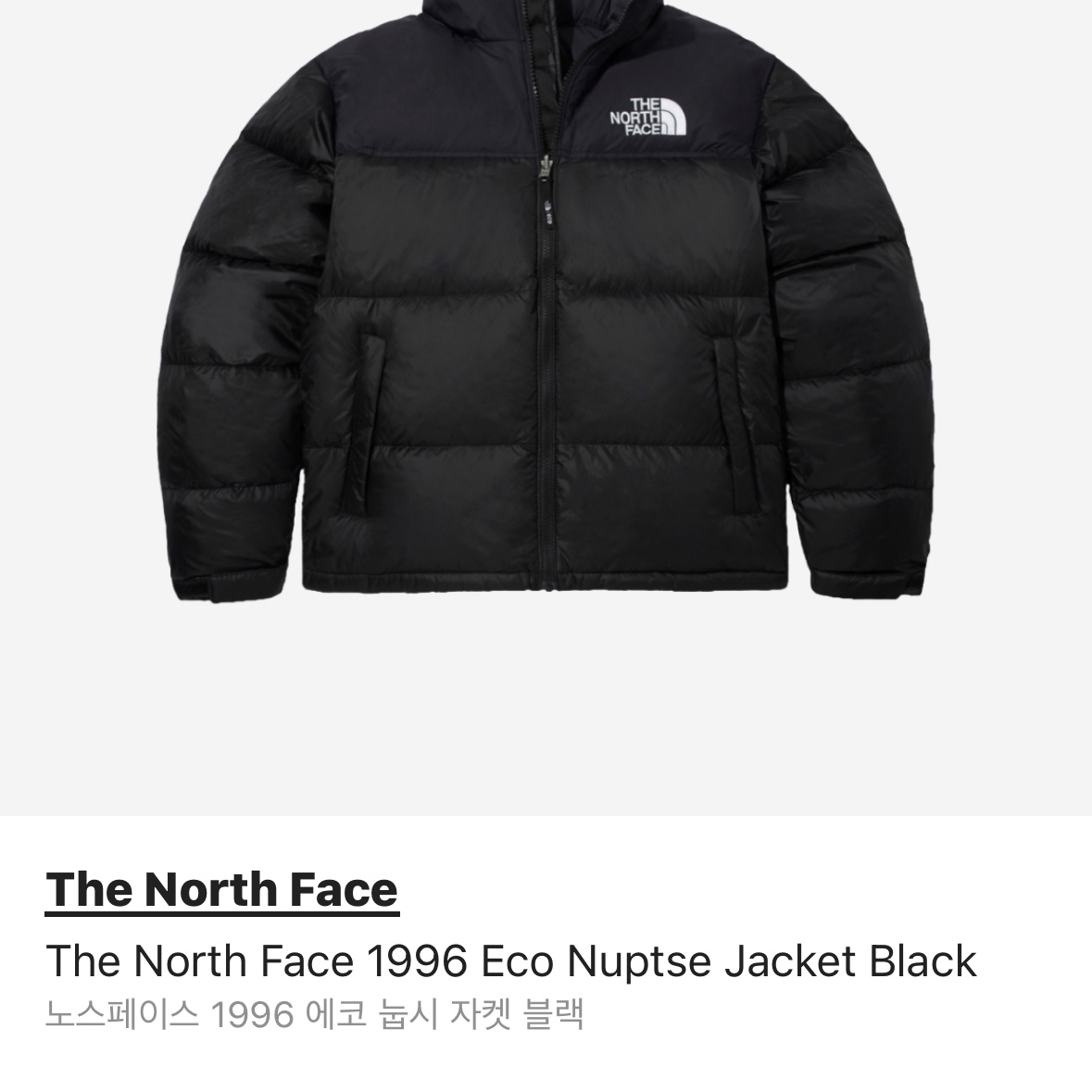 The North Face 1996 Eco Nuptse Jacket Black 착용 스타일