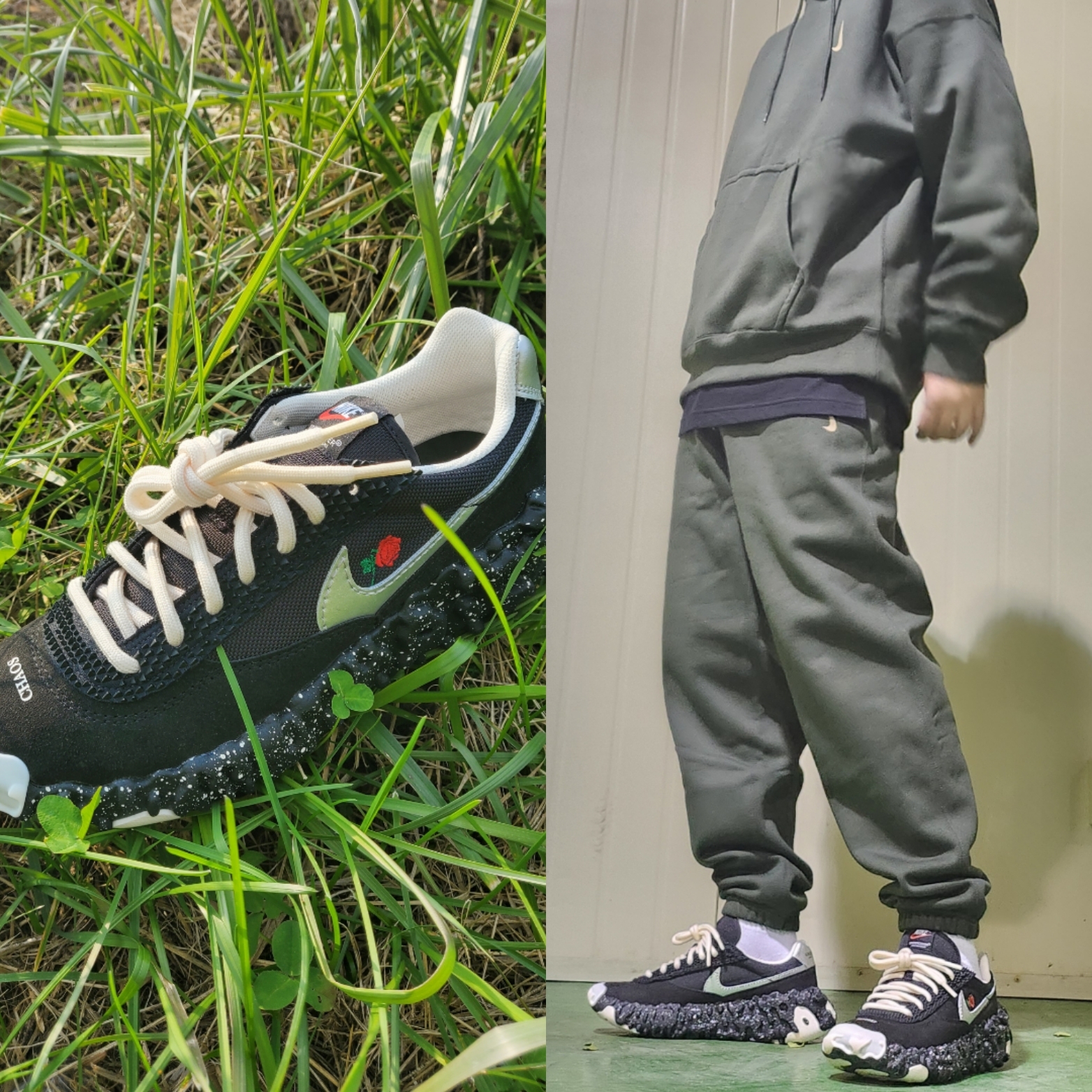 Nike x Billie Eilish NRG Fleece Hoodie Sequoia - Asia, Nike x Billie Eilish NRG Fleece Pants Sequoia - Asia 착용 스타일