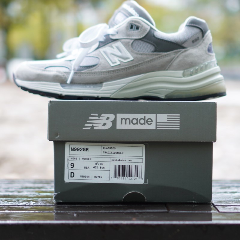 New Balance 992 Made in USA Grey - D Standard 착용 스타일 - 4