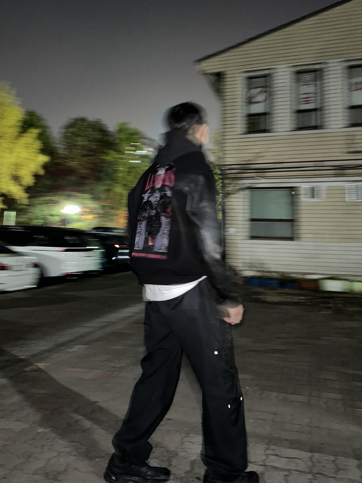 Undermycar Operation Chromite Kerberos Oversized Varsity Jacket Ox Blood - 22FW, Nike x Off-White NRG Pants Black 착용 스타일 - 3