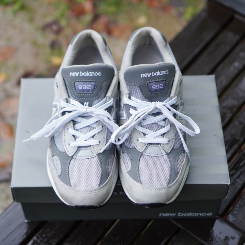 New Balance 992 Made in USA Grey - D Standard 착용 스타일 - 3