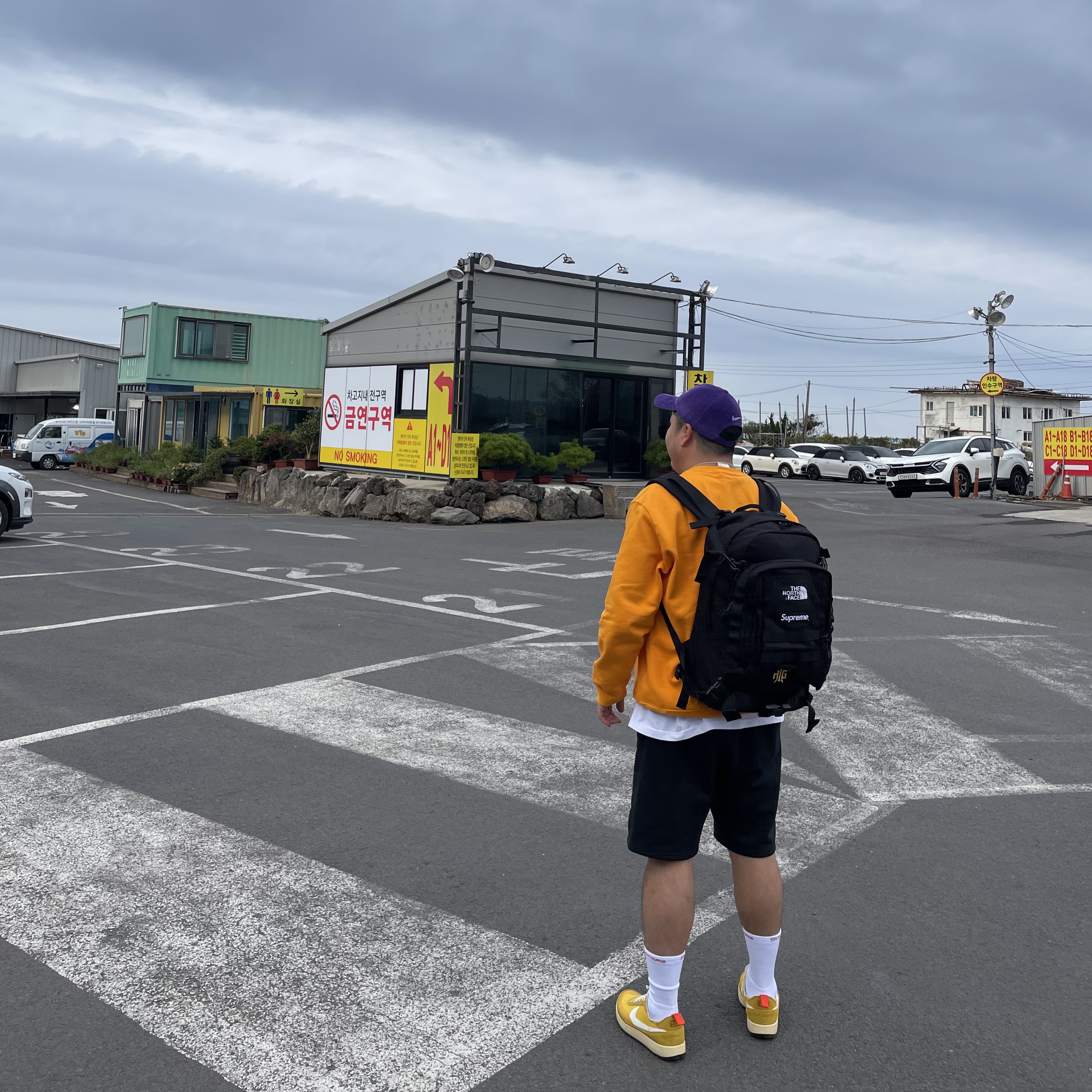 Supreme x Nike Arc Corduroy 6-Panel Purple - 22SS, Supreme x Nike Jewel Sweatshorts Black - 20FW 착용 스타일