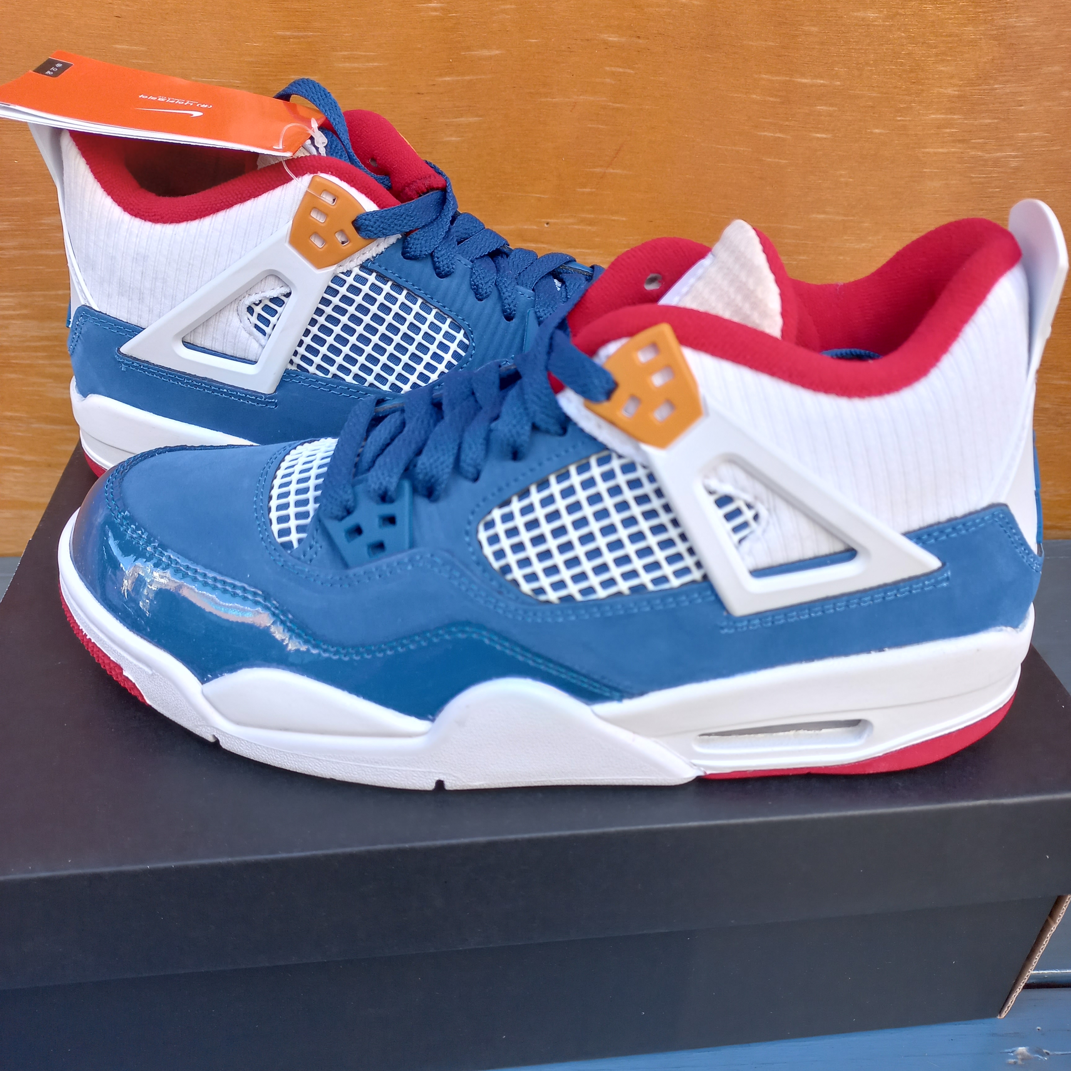 (GS) Jordan 4 Retro French Blue 착용 스타일 - 1